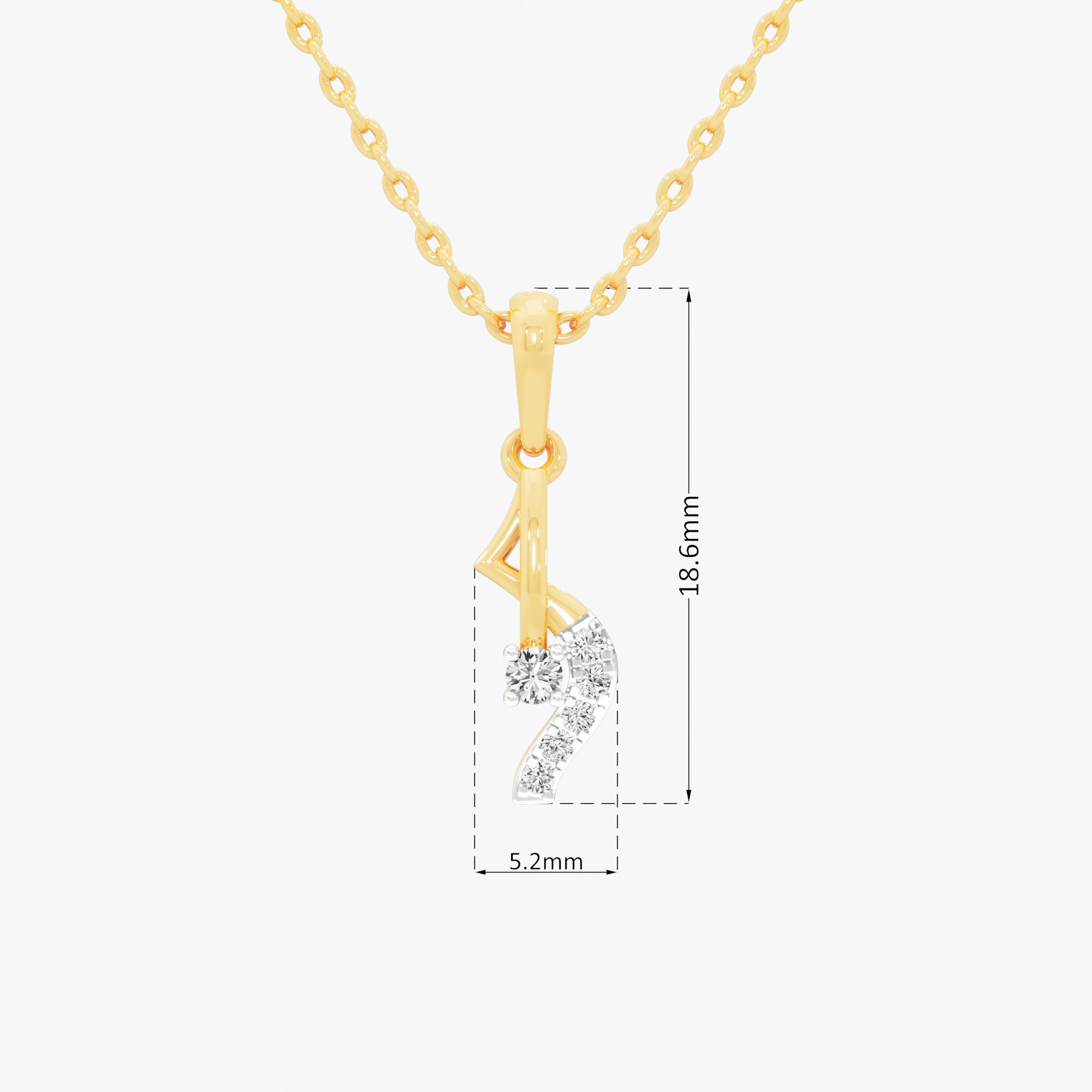 Zigzag Drift Diamond Pendant | Chain Available Separately in 9KT Yellow Gold (Diamond Quality: FG-VVS VS)