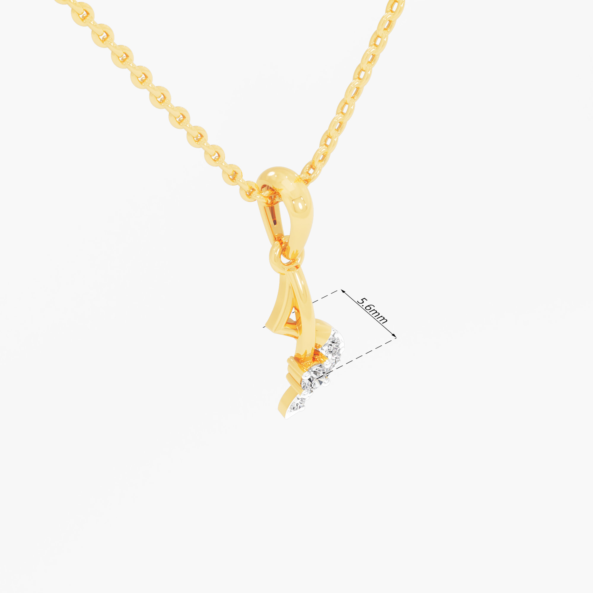 Zigzag Drift Diamond Pendant | Chain Available Separately in 9KT Yellow Gold (Diamond Quality: FG-VVS VS)