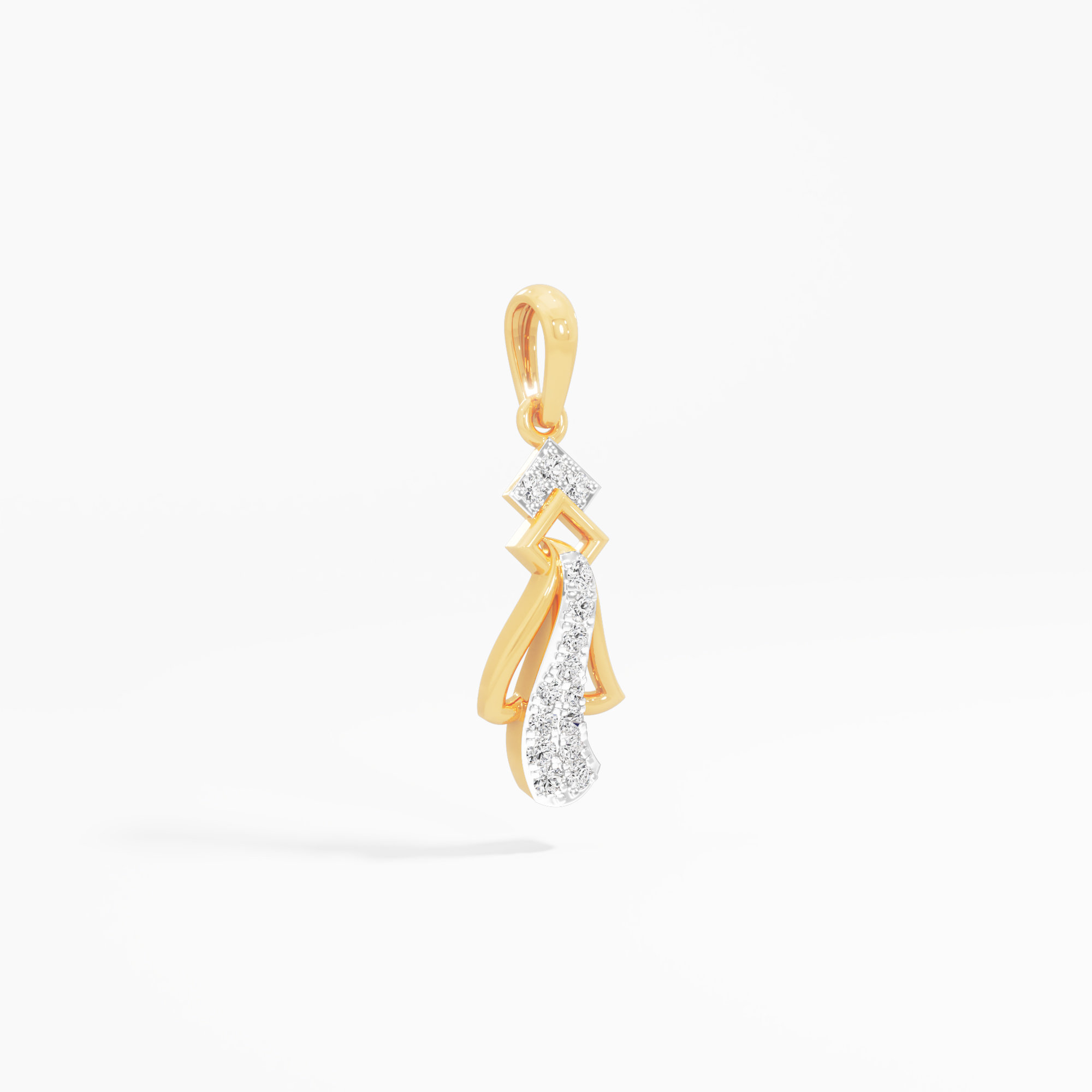 Prism Drop Diamond Pendant | Chain Available Separately in 9KT Yellow Gold (Diamond Quality: FG-VVS VS)