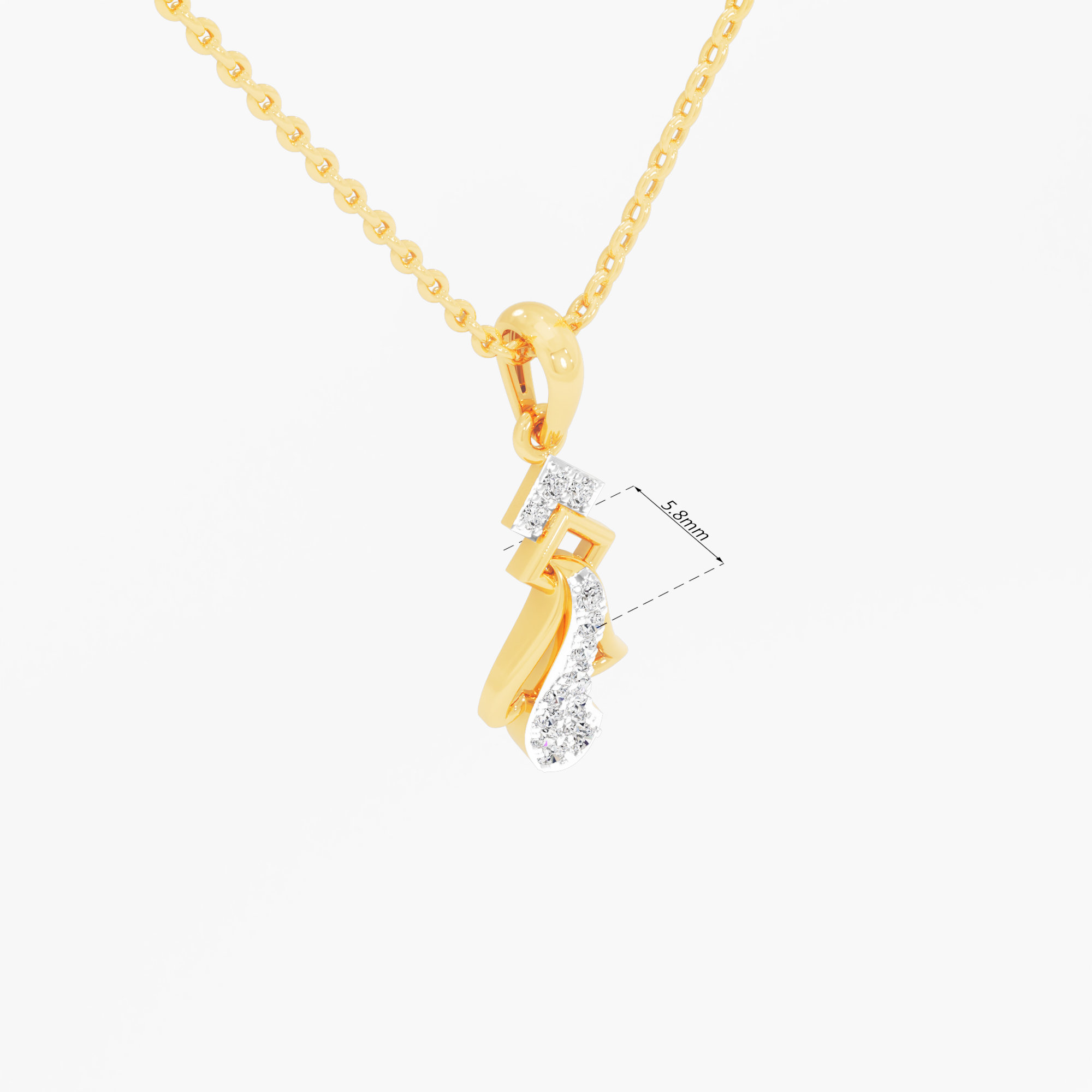 Prism Drop Diamond Pendant | Chain Available Separately in 9KT Yellow Gold (Diamond Quality: FG-VVS VS)