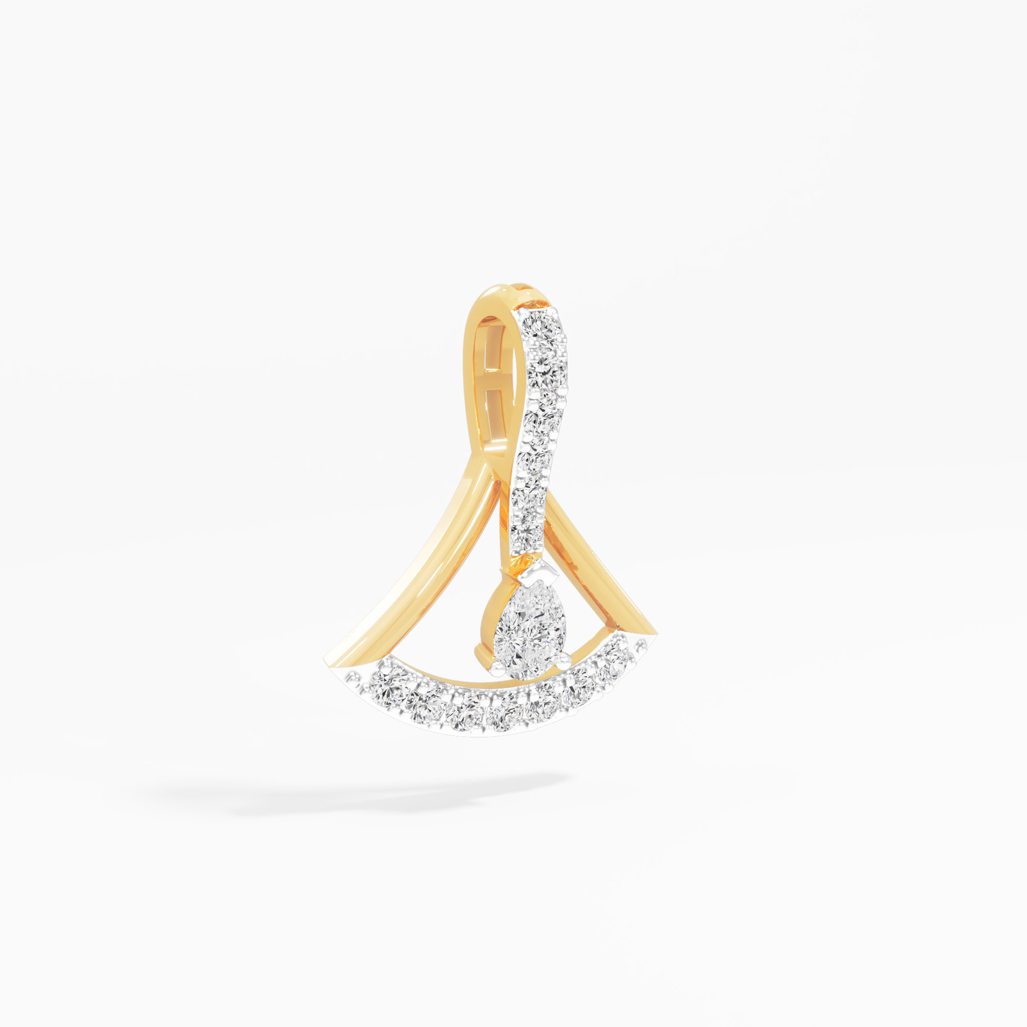 Chandelier Arc Diamond Pendant | Chain Available Separately in 9KT Yellow Gold (Diamond Quality: FG-VVS VS)