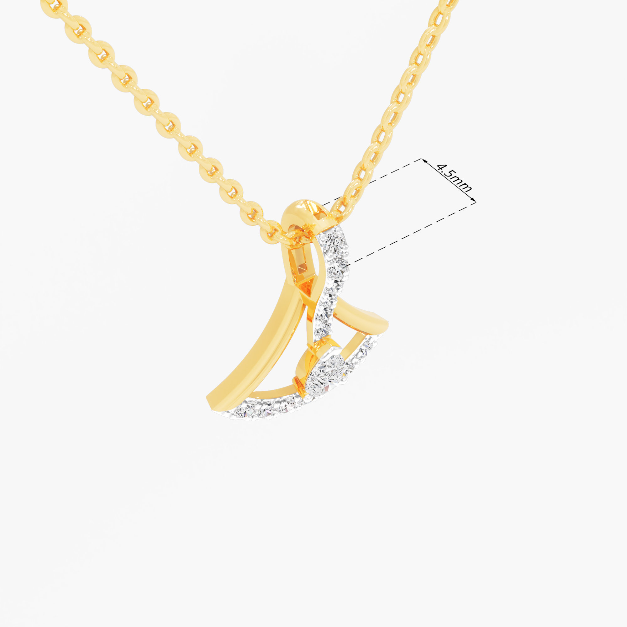 Chandelier Arc Diamond Pendant | Chain Available Separately in 9KT Yellow Gold (Diamond Quality: FG-VVS VS)