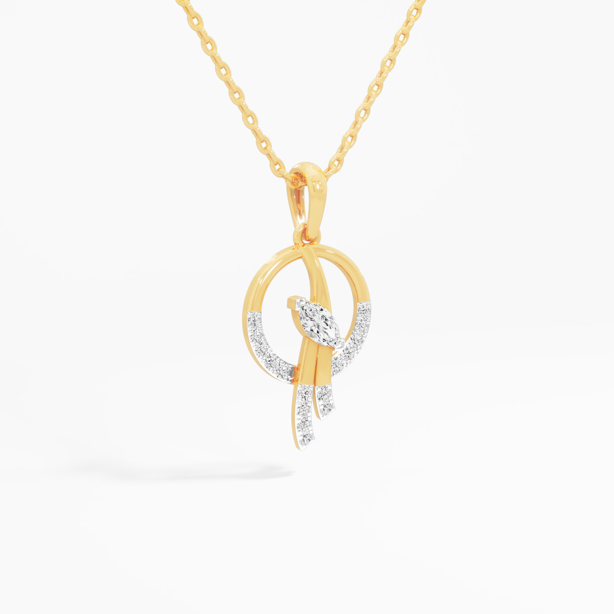 Circle of Light Diamond Pendant | Chain Available Separately in 9KT Yellow Gold (Diamond Quality: FG-VVS VS)