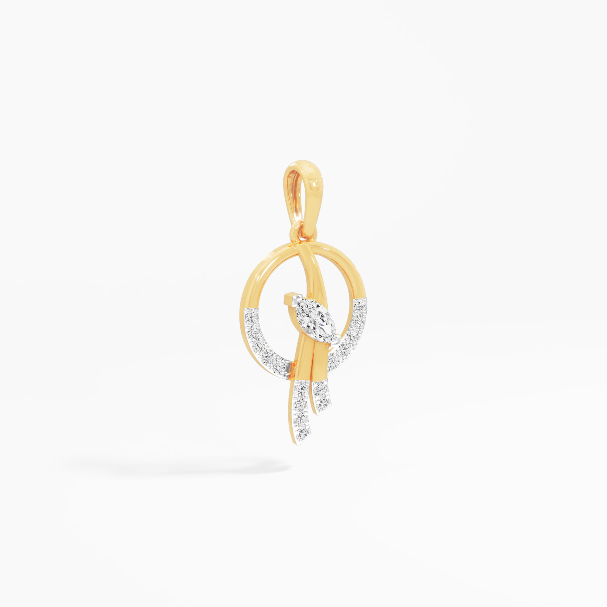 Circle of Light Diamond Pendant | Chain Available Separately in 9KT Yellow Gold (Diamond Quality: FG-VVS VS)