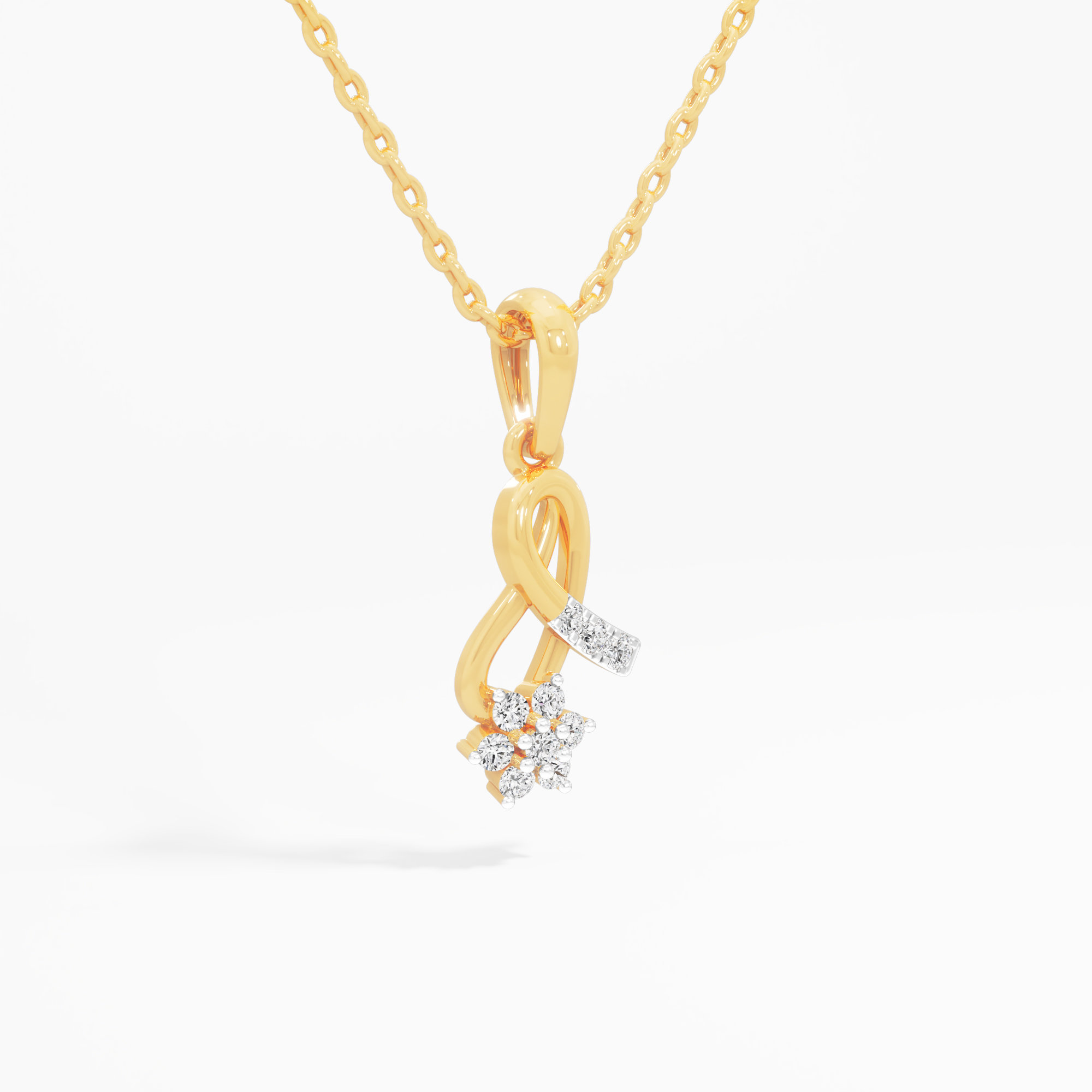 Infinity Knot Diamond Pendant | Chain Available Separately in 9KT Yellow Gold (Diamond Quality: FG-VVS VS)