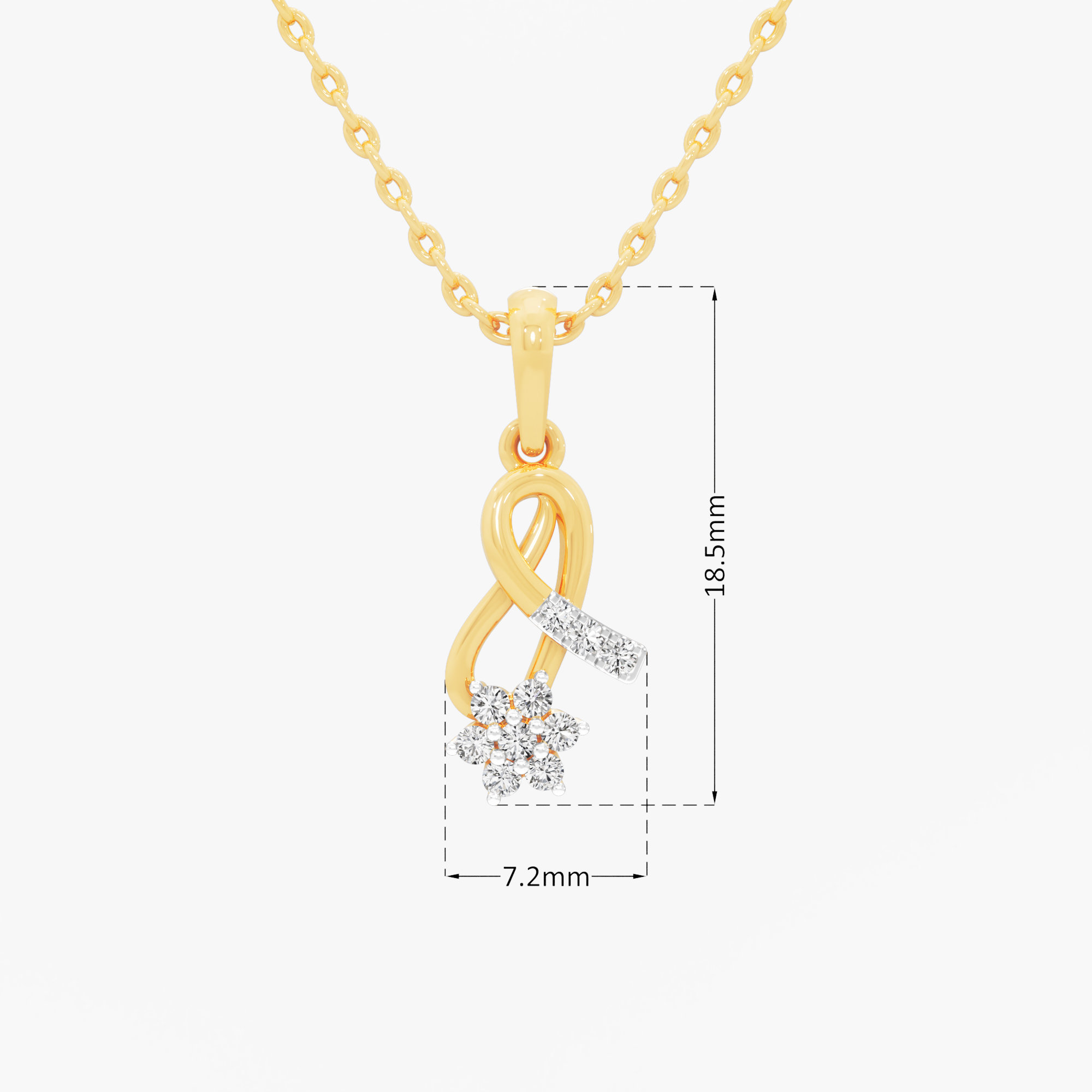 Infinity Knot Diamond Pendant | Chain Available Separately in 9KT Yellow Gold (Diamond Quality: FG-VVS VS)