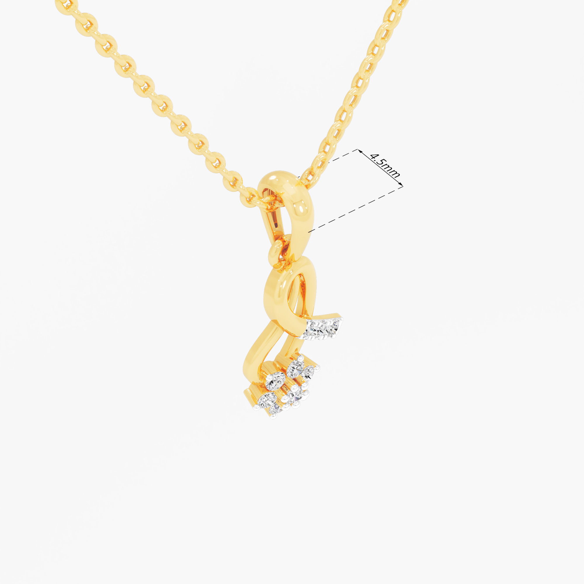 Infinity Knot Diamond Pendant | Chain Available Separately in 9KT Yellow Gold (Diamond Quality: FG-VVS VS)