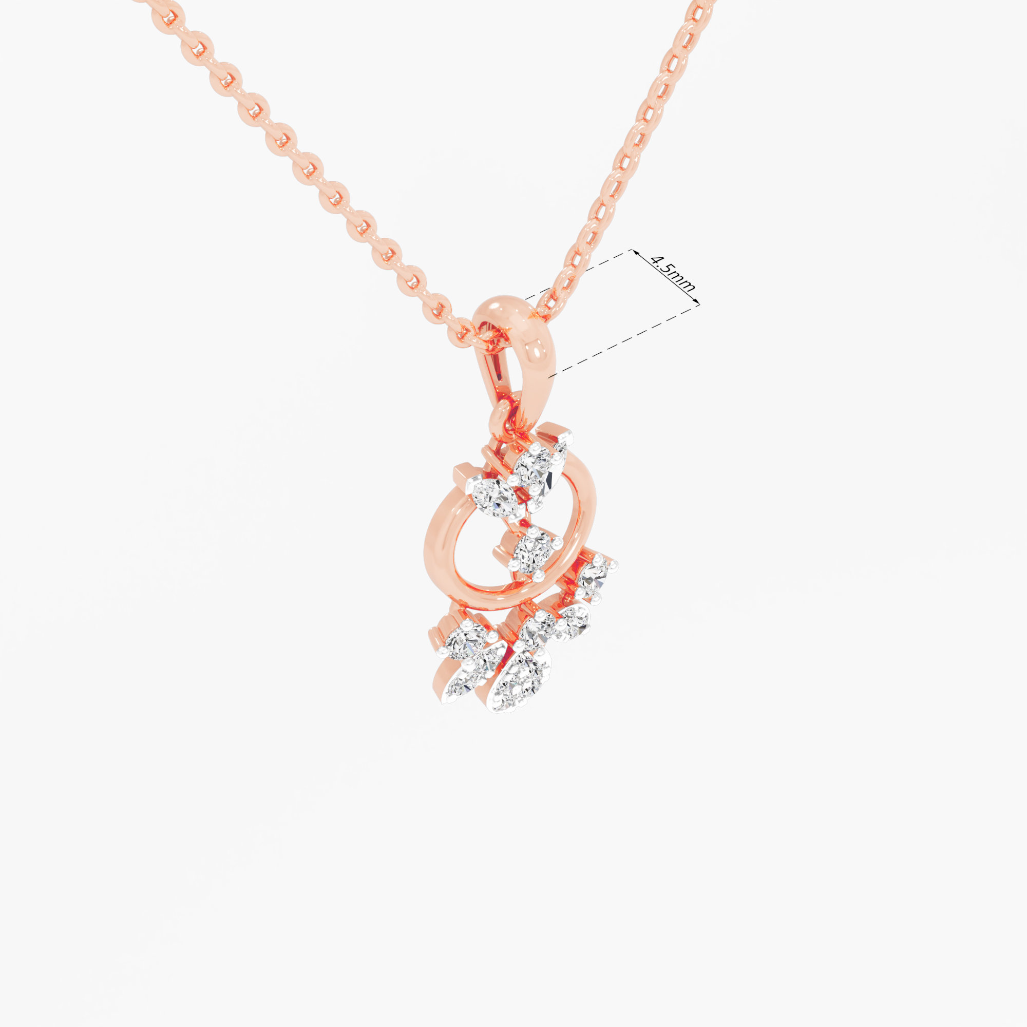 Floral Trellis Diamond Pendants | Pendant Only in 9KT Rose Gold (Diamond Quality: FG-VVS VS)