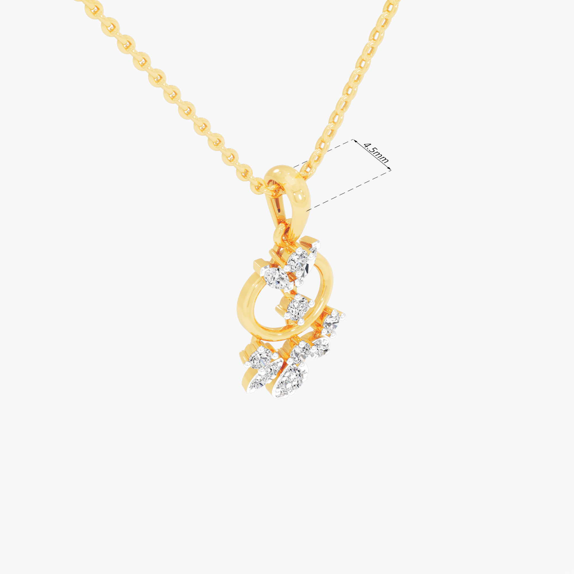 Floral Trellis Diamond Pendants | Individual Pendant in 9KT Yellow Gold (Diamond Quality: FG-VVS VS)