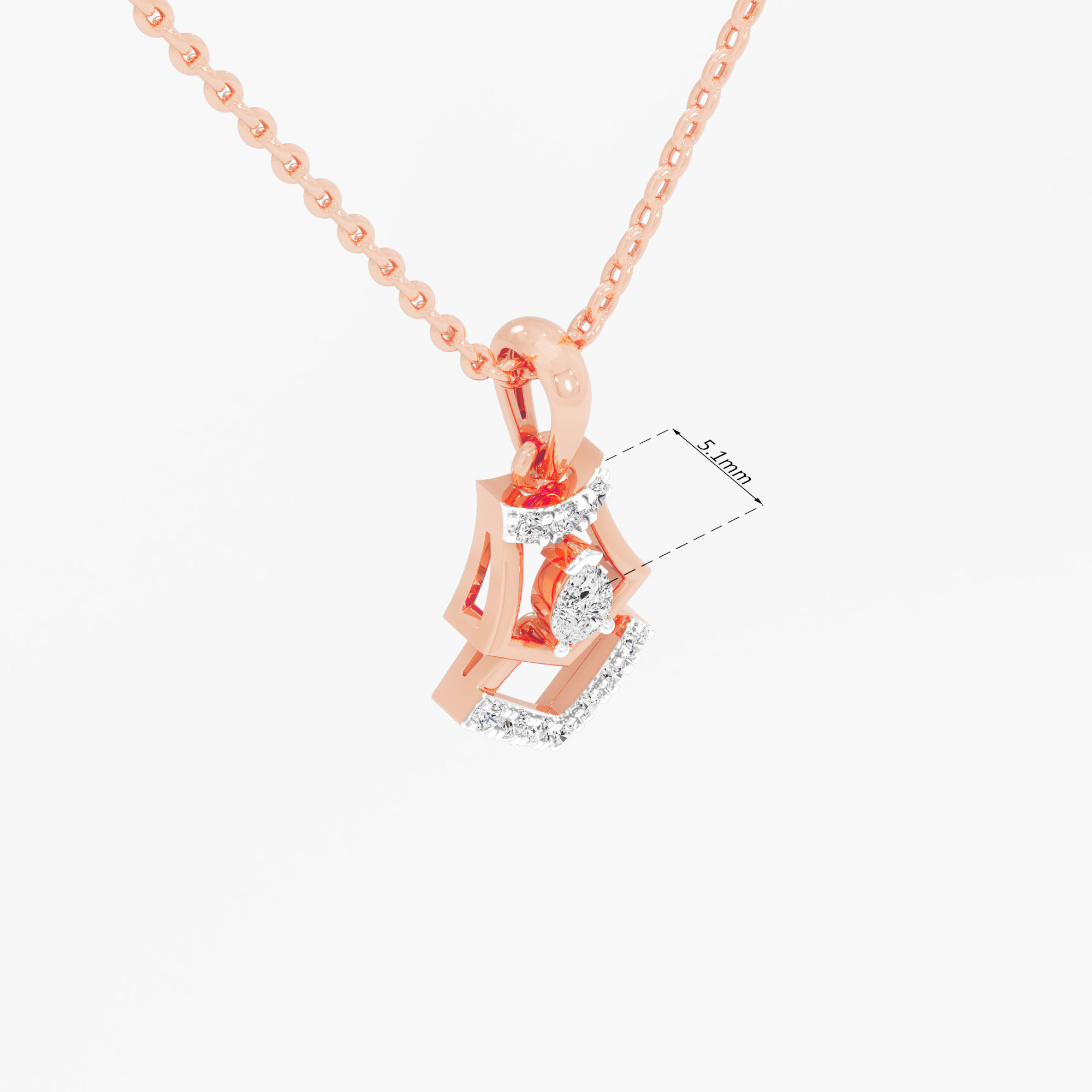 Crossroads Kite Diamond Pendants | Pendant Only in 9KT Rose Gold (Diamond Quality: FG-VVS VS)