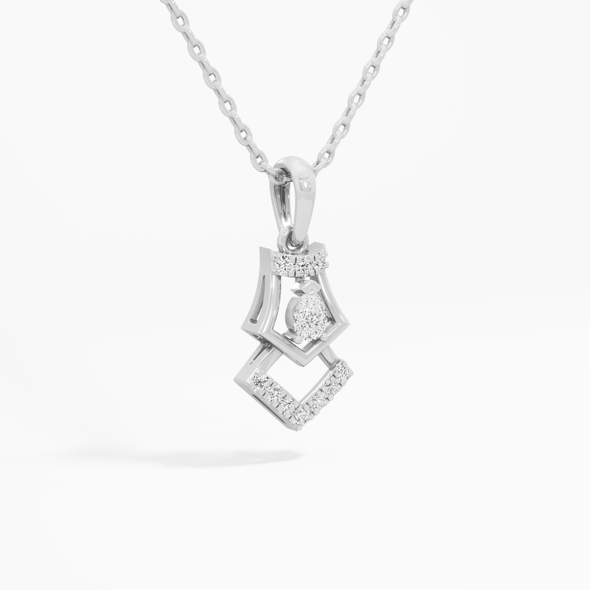 Crossroads Kite Diamond Pendants | Chain Available Separately in 9KT White Gold (Diamond Quality: FG-VVS VS)