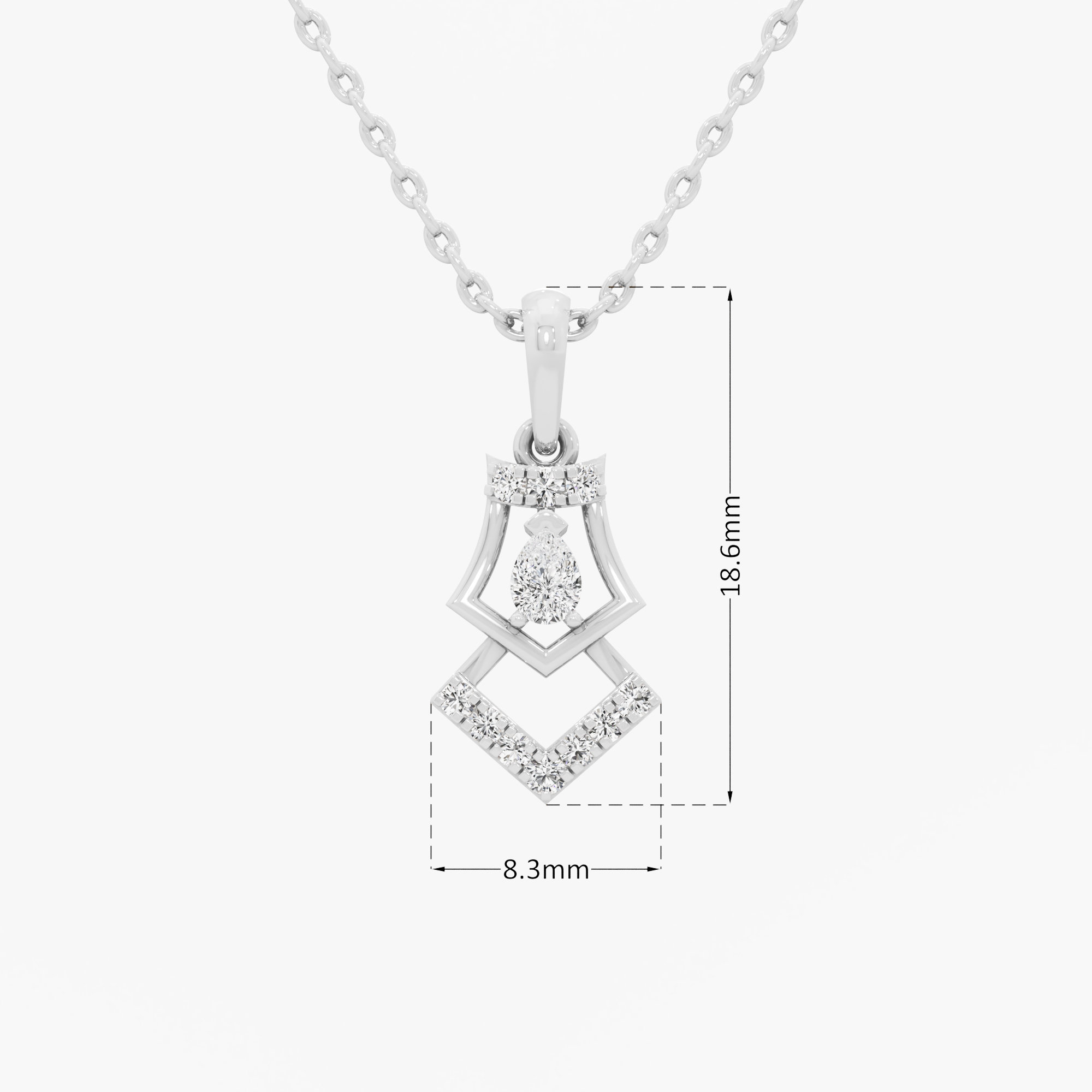 Crossroads Kite Diamond Pendants | Chain Available Separately in 9KT White Gold (Diamond Quality: FG-VVS VS)