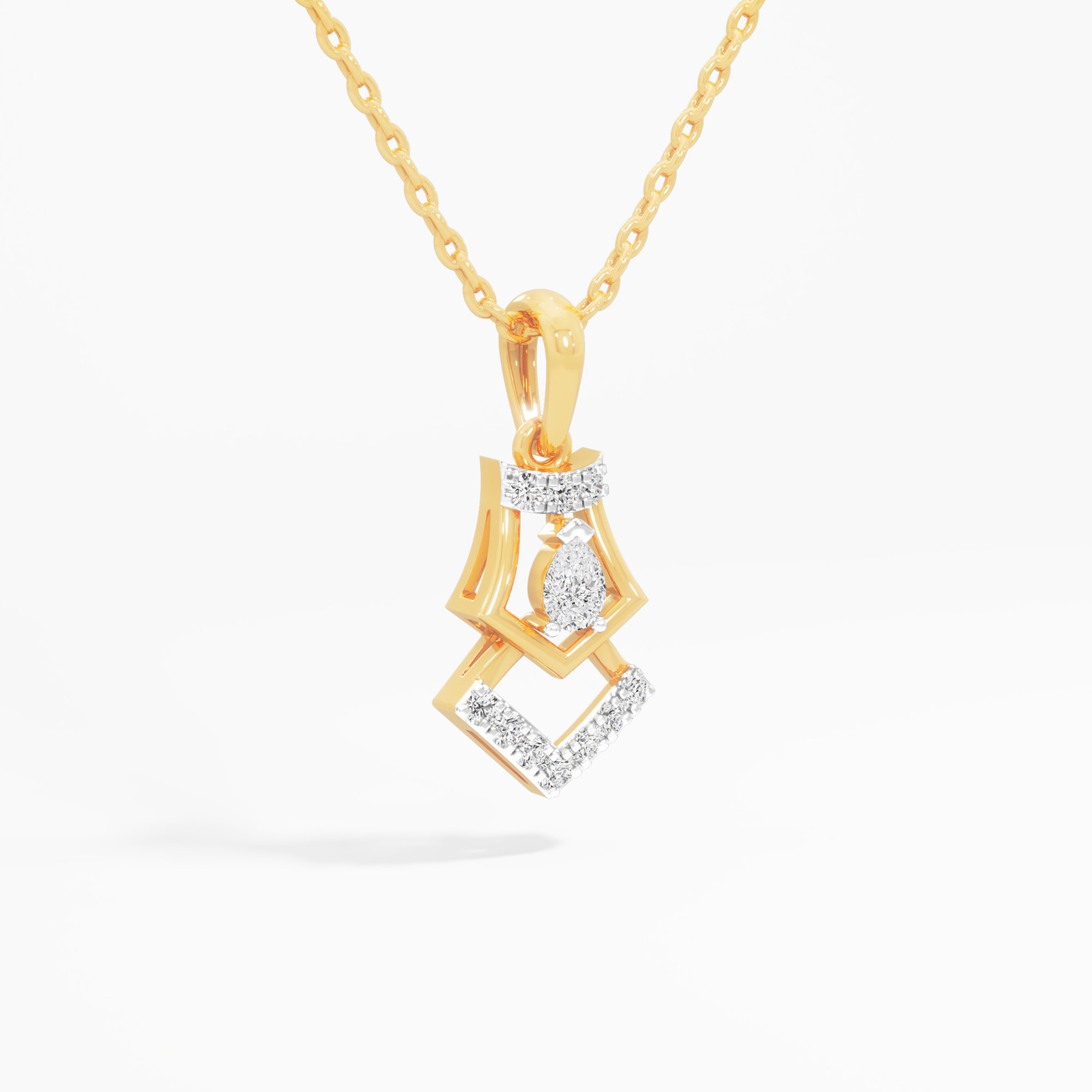 Crossroads Kite Diamond Pendants | Individual Pendant in 9KT Yellow Gold (Diamond Quality: FG-VVS VS)