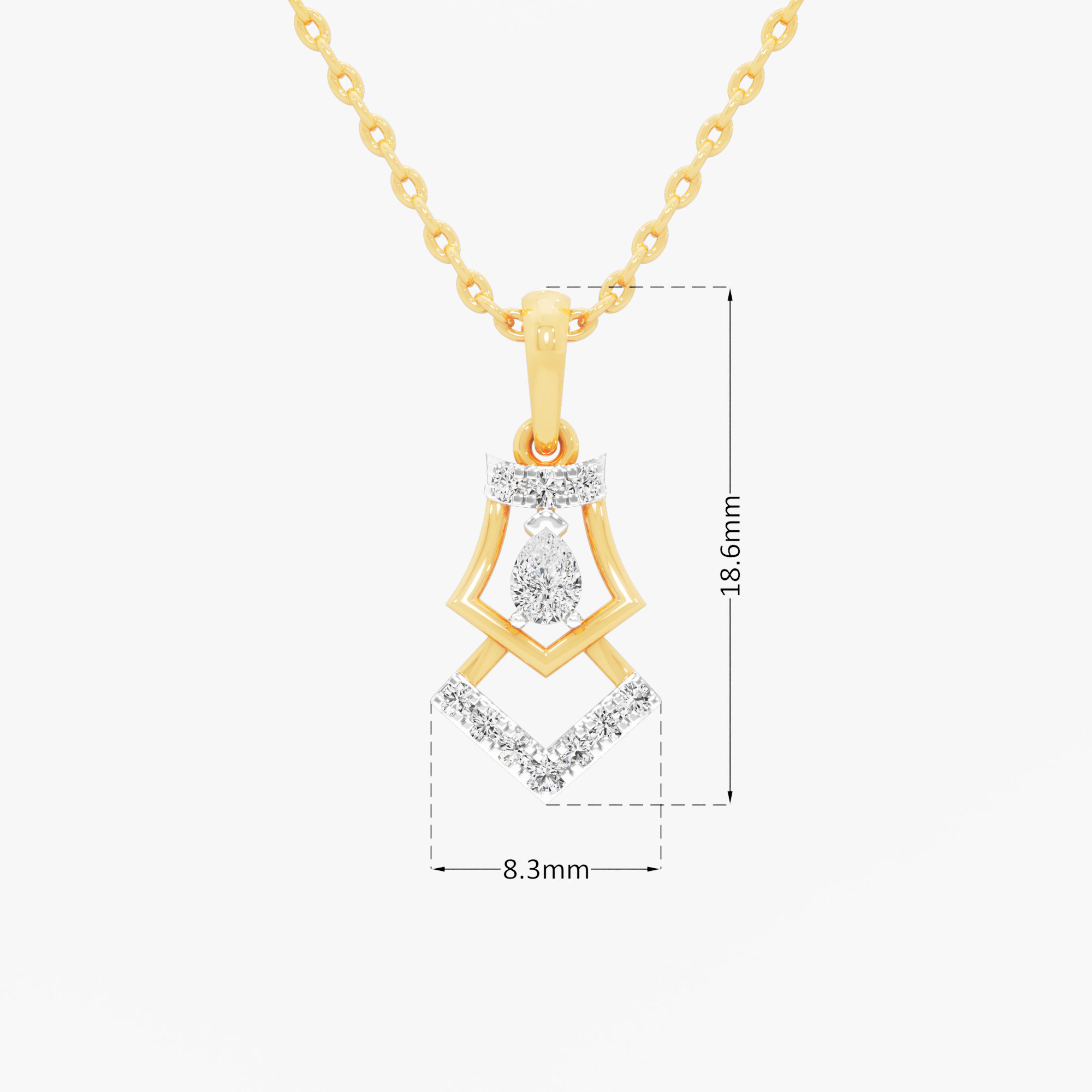 Crossroads Kite Diamond Pendants | Individual Pendant in 9KT Yellow Gold (Diamond Quality: FG-VVS VS)