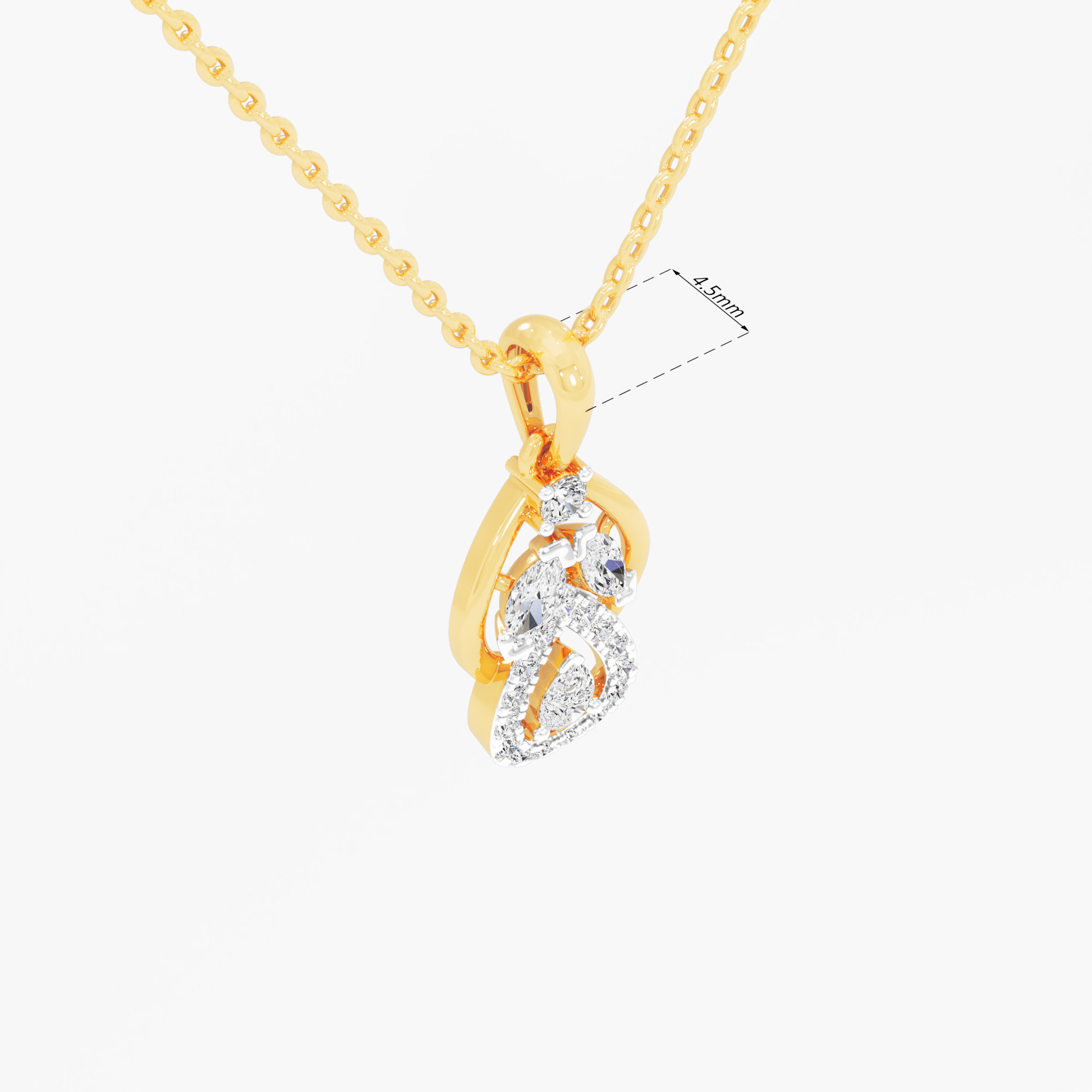 Dewdrop Lattice Diamond Pendant | Chain Available Separately in 9KT Yellow Gold (Diamond Quality: FG-VVS VS)