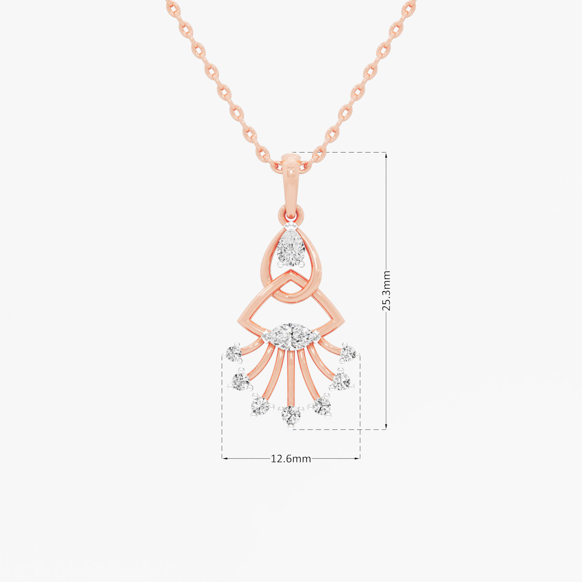 Braided Knot Diamond Pendants | Pendant Only in 9KT Rose Gold (Diamond Quality: FG-VVS VS)