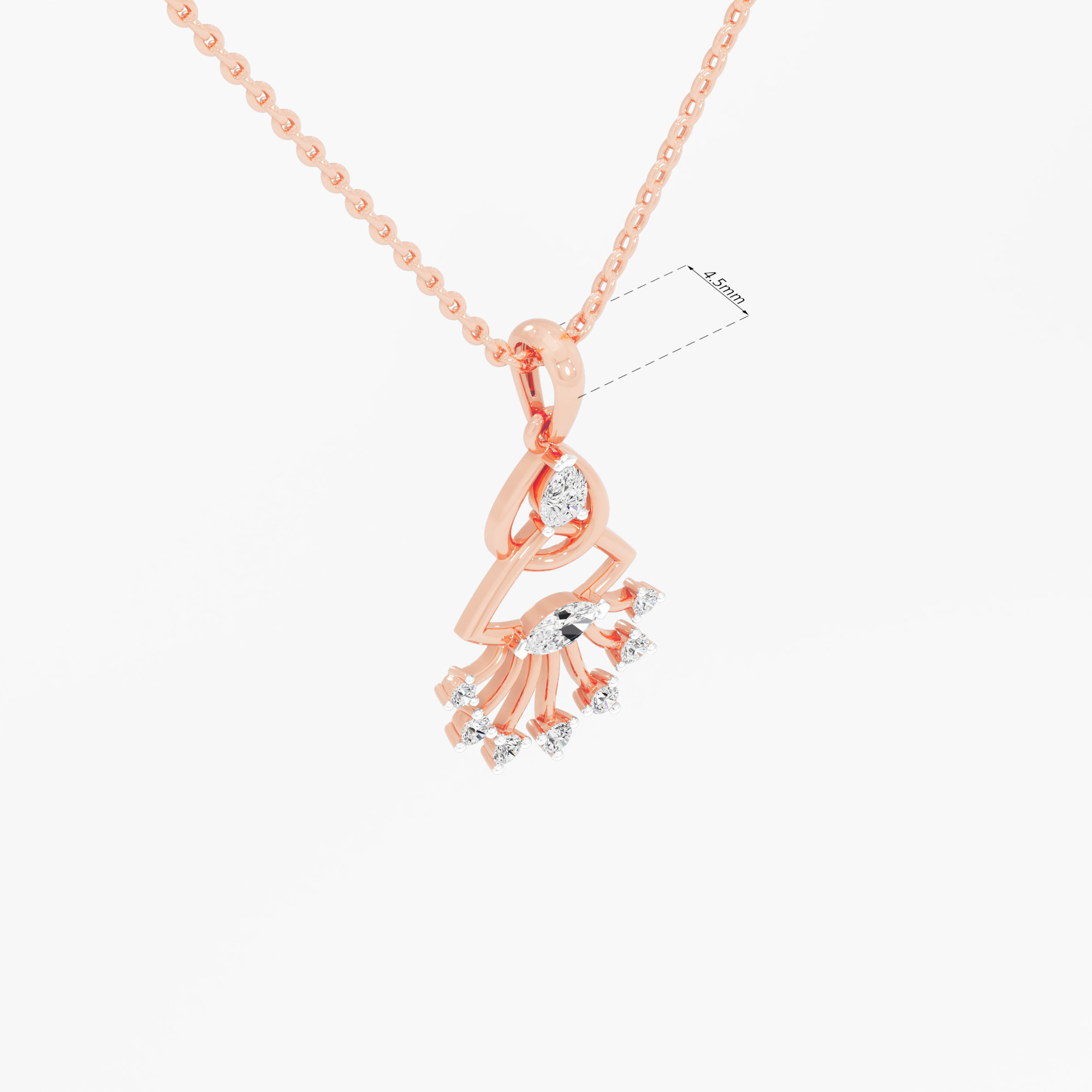 Braided Knot Diamond Pendants | Pendant Only in 9KT Rose Gold (Diamond Quality: FG-VVS VS)