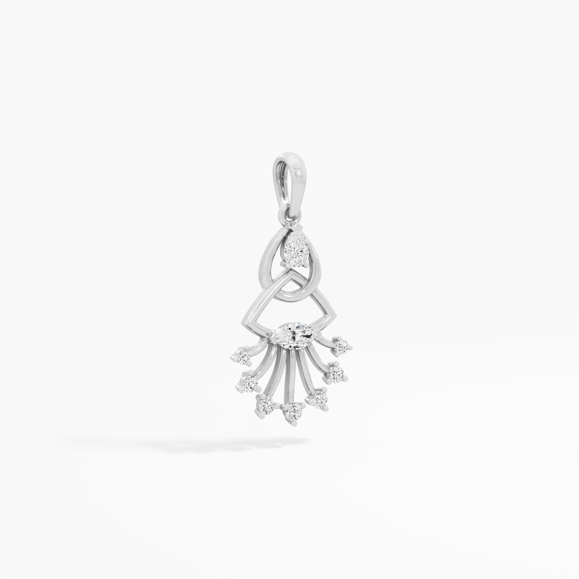 Braided Knot Diamond Pendants | Chain Available Separately in 9KT White Gold (Diamond Quality: FG-VVS VS)