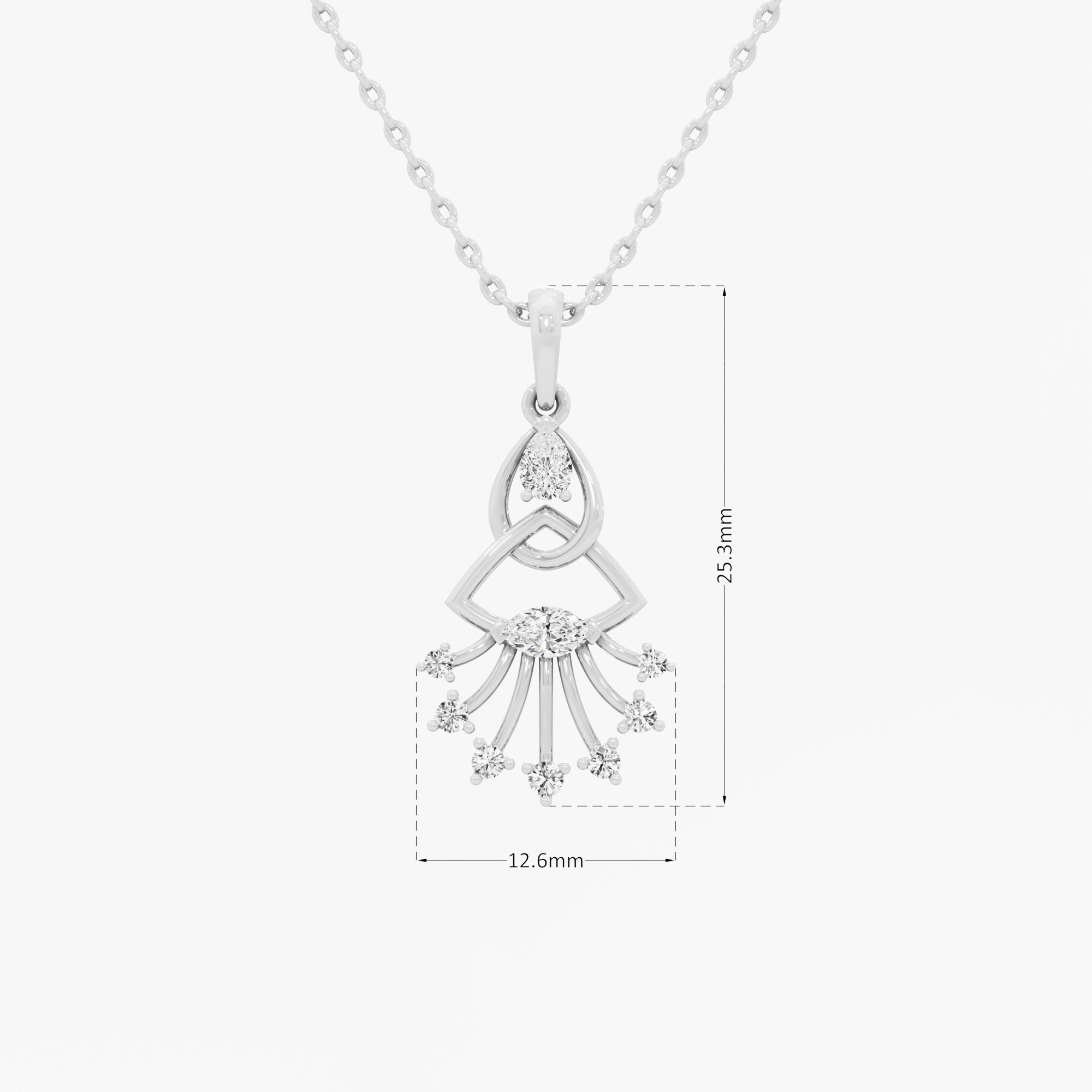 Braided Knot Diamond Pendants | Chain Available Separately in 9KT White Gold (Diamond Quality: FG-VVS VS)