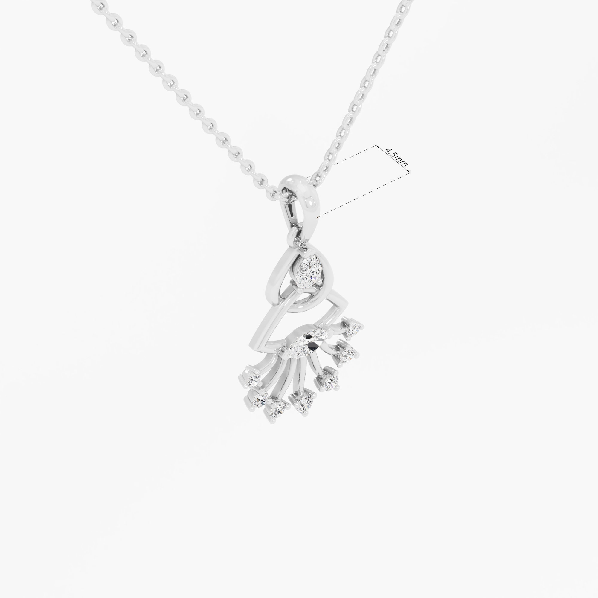 Braided Knot Diamond Pendants | Chain Available Separately in 9KT White Gold (Diamond Quality: FG-VVS VS)
