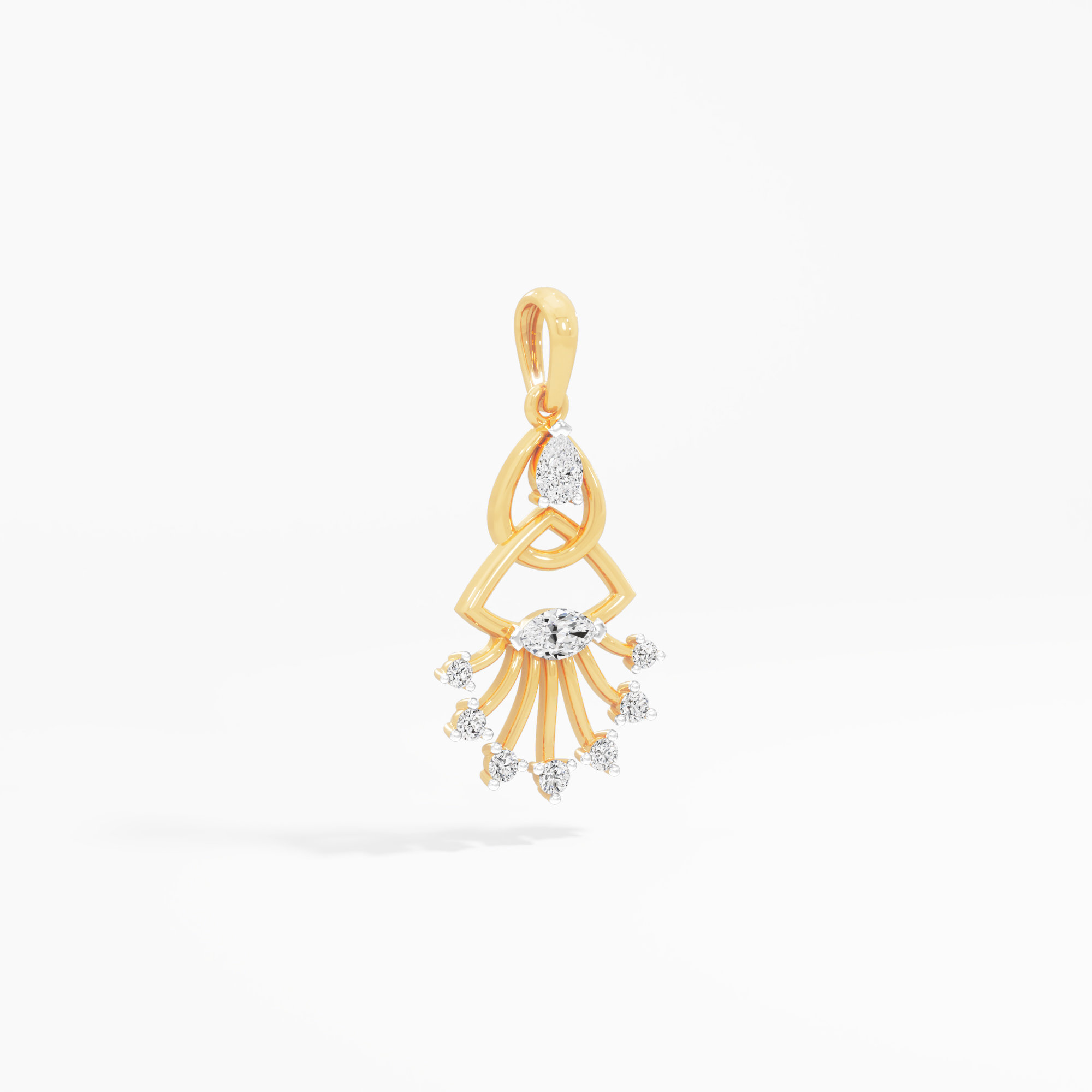 Braided Knot Diamond Pendants | Individual Pendant in 9KT Yellow Gold (Diamond Quality: FG-VVS VS)