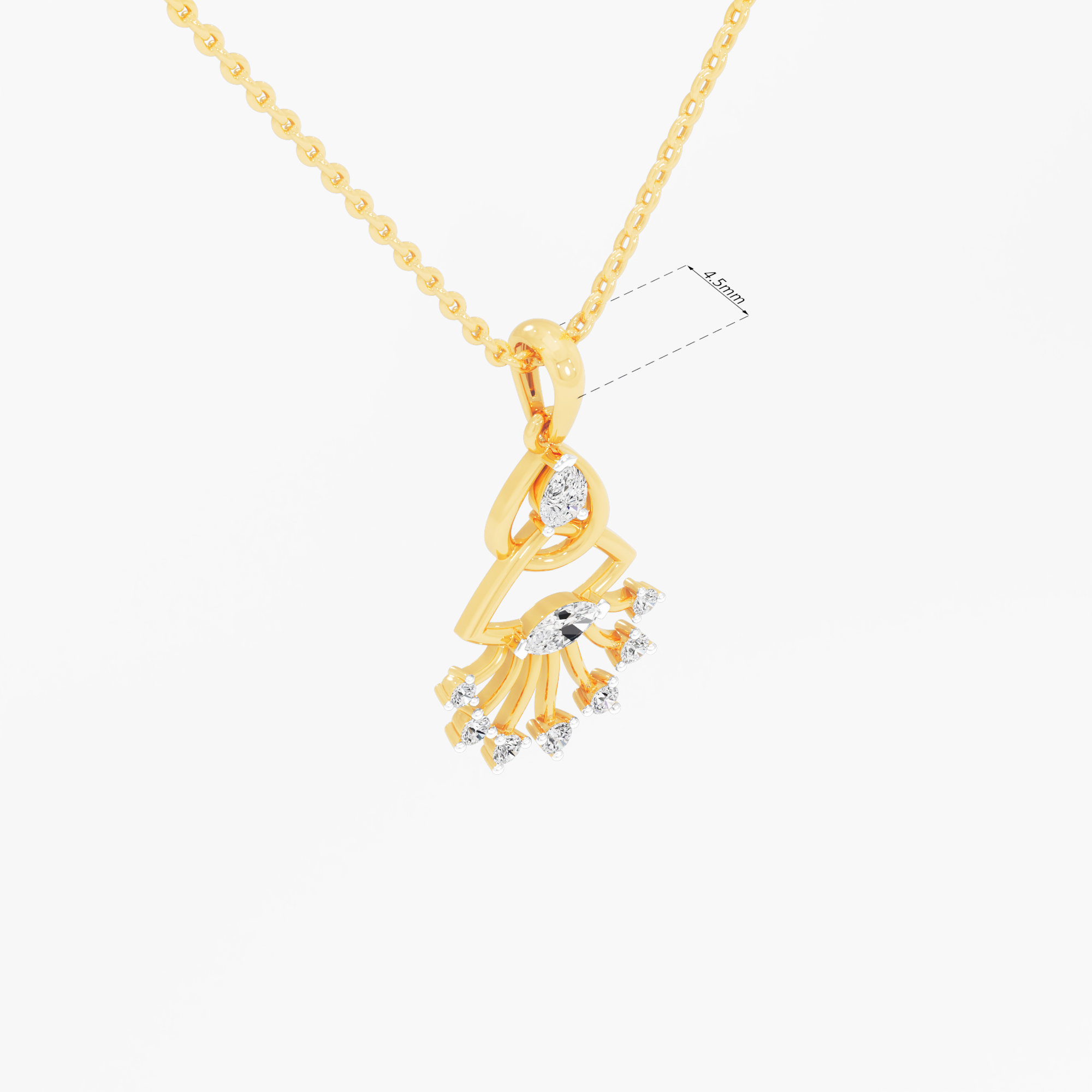 Braided Knot Diamond Pendants | Individual Pendant in 9KT Yellow Gold (Diamond Quality: FG-VVS VS)
