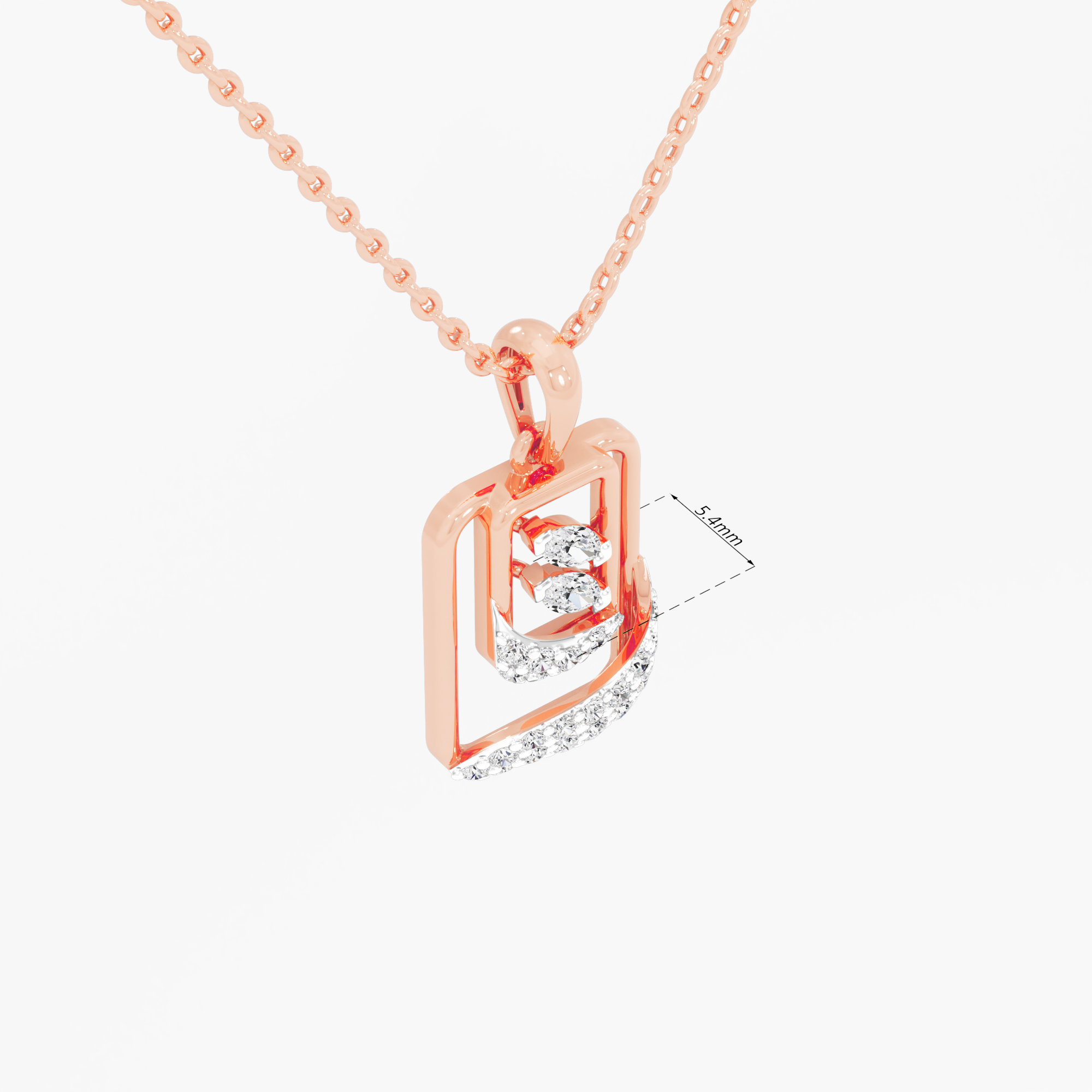 Rippling Wave Diamond Pendants | Pendant Only in 9KT Rose Gold (Diamond Quality: FG-VVS VS)