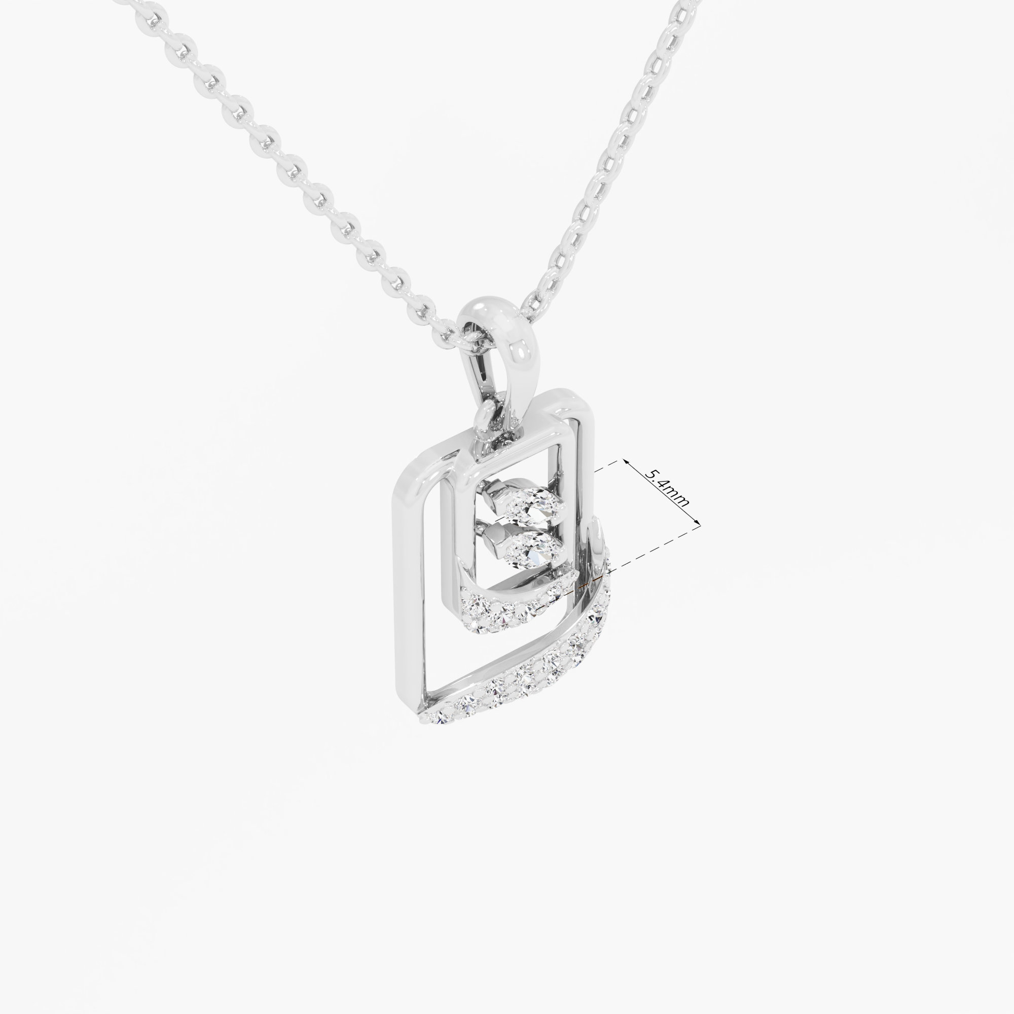 Rippling Wave Diamond Pendants | Chain Available Separately in 9KT White Gold (Diamond Quality: FG-VVS VS)