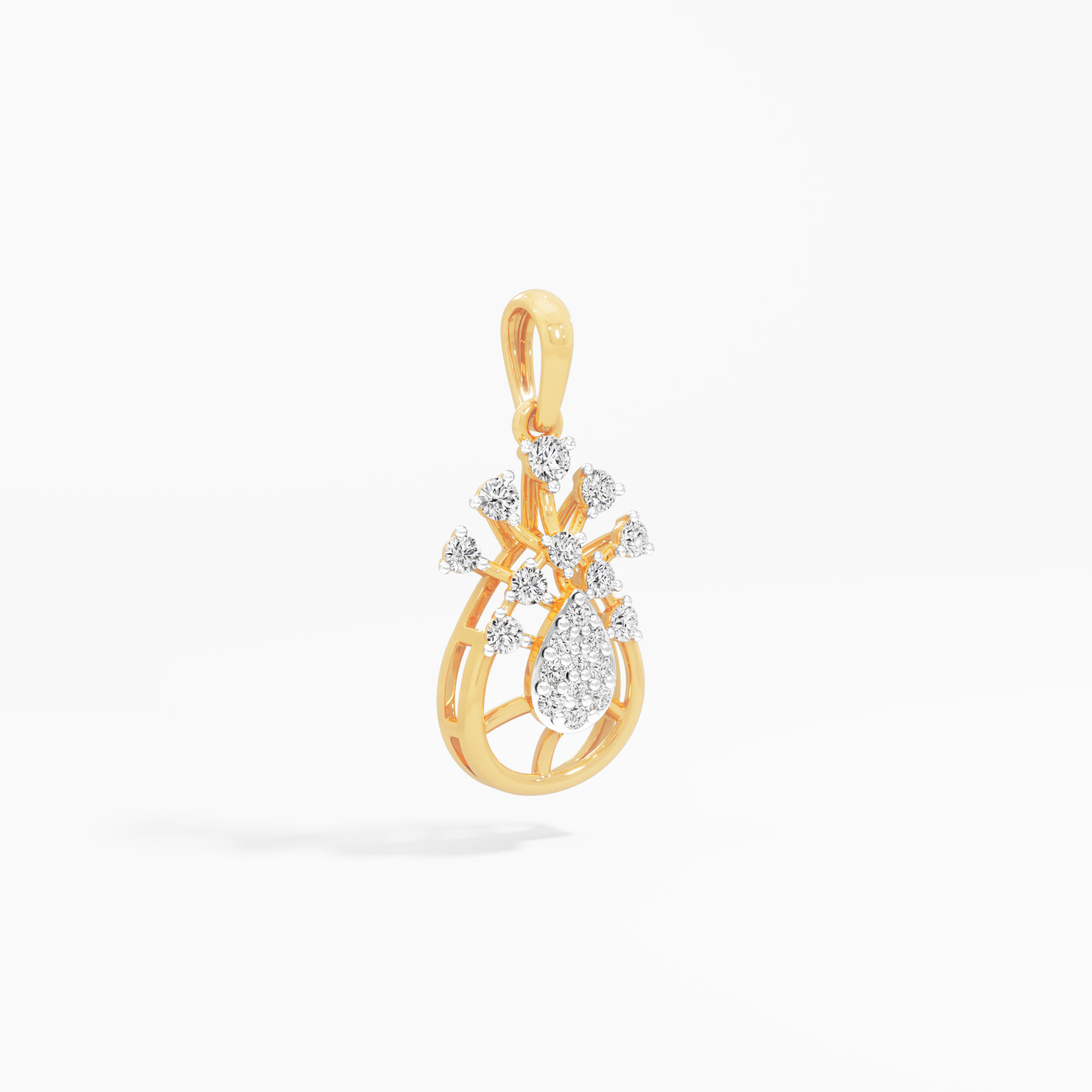 Royal Crest Diamond Pendant | Standalone Pendant in 9KT Yellow Gold (Diamond Quality: FG-VVS VS)