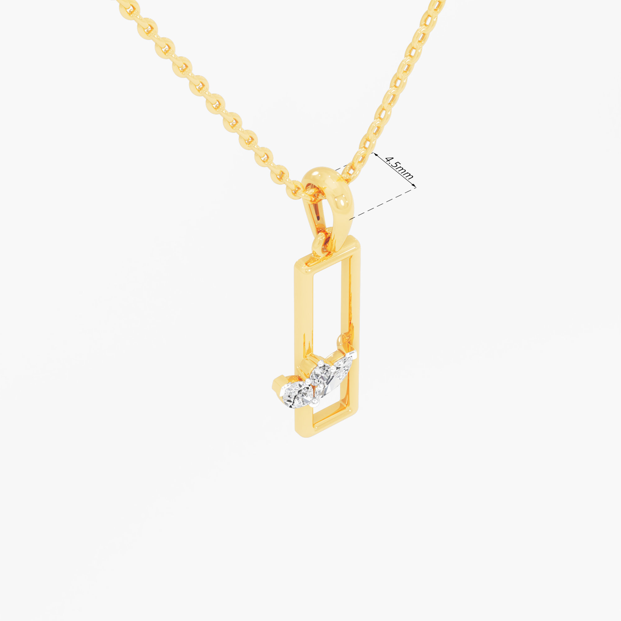 Rising Petal Diamond Pendant | Standalone Pendant in 9KT Yellow Gold (Diamond Quality: FG-VVS VS)
