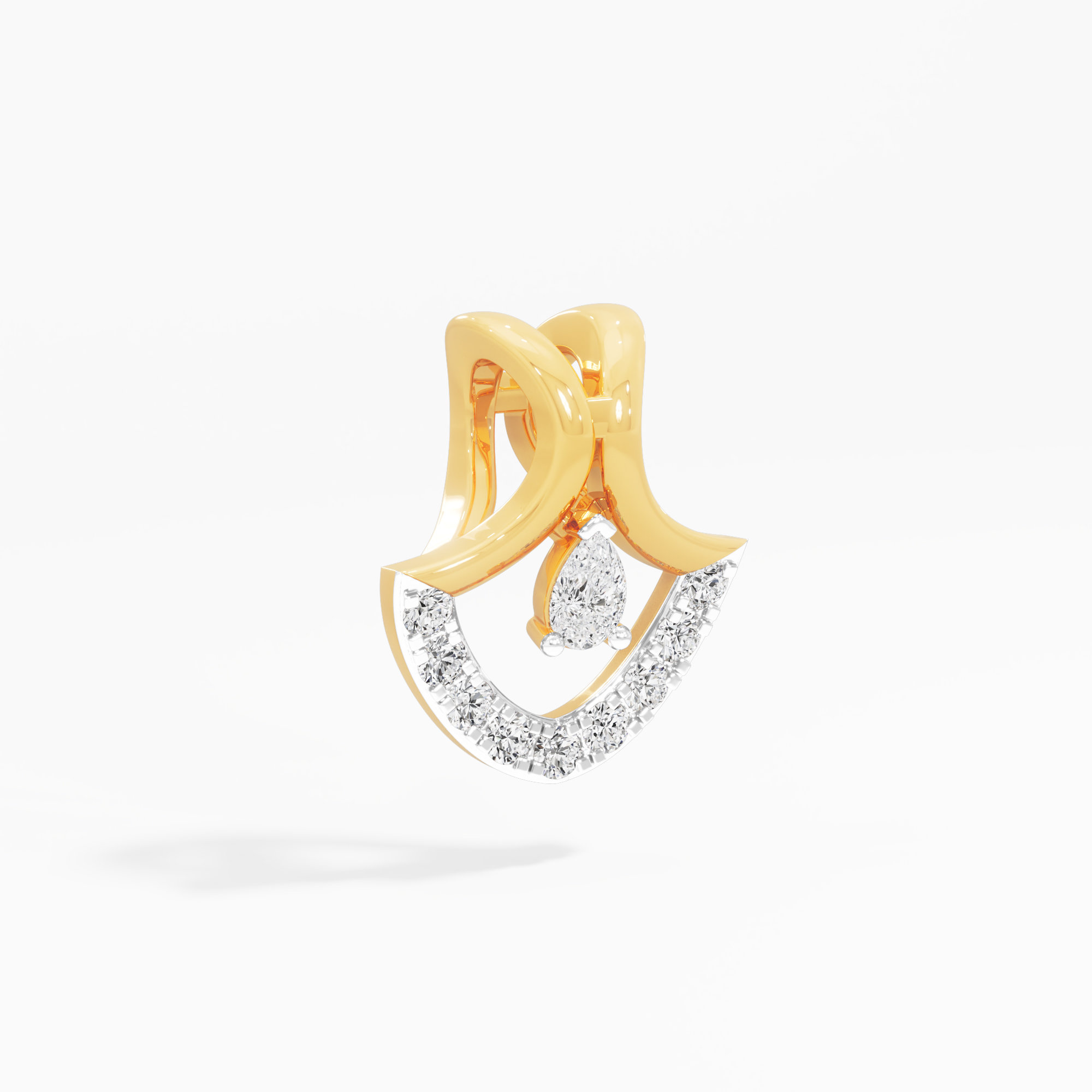 Arc Crescent Diamond Pendant | Chain Available Separately in 9KT Yellow Gold (Diamond Quality: FG-VVS VS)