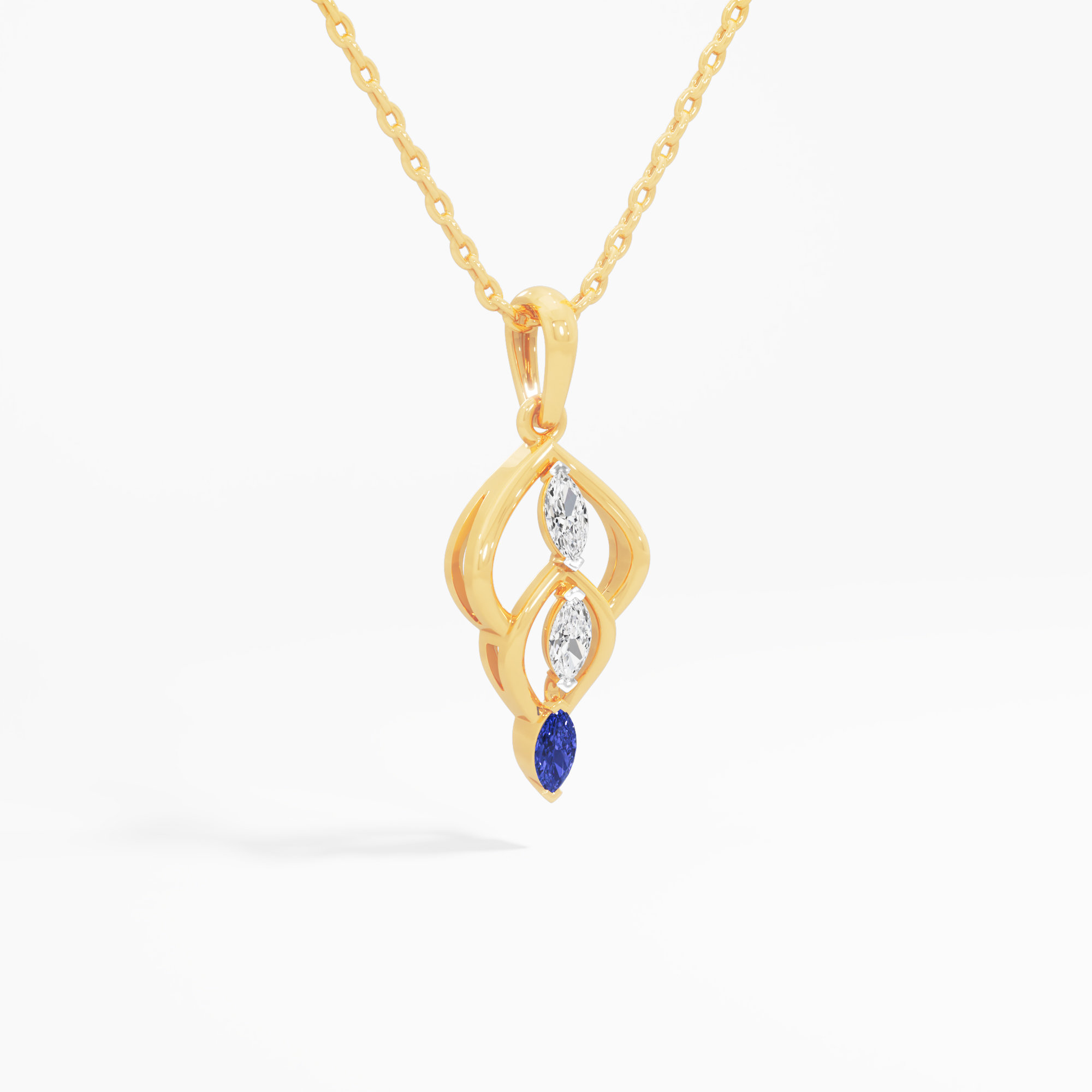 Ombre Marquise Diamond Pendant | Pendant Only (Chain Sold Separately) in 9KT Yellow Gold (Diamond Quality: FG-VVS VS)