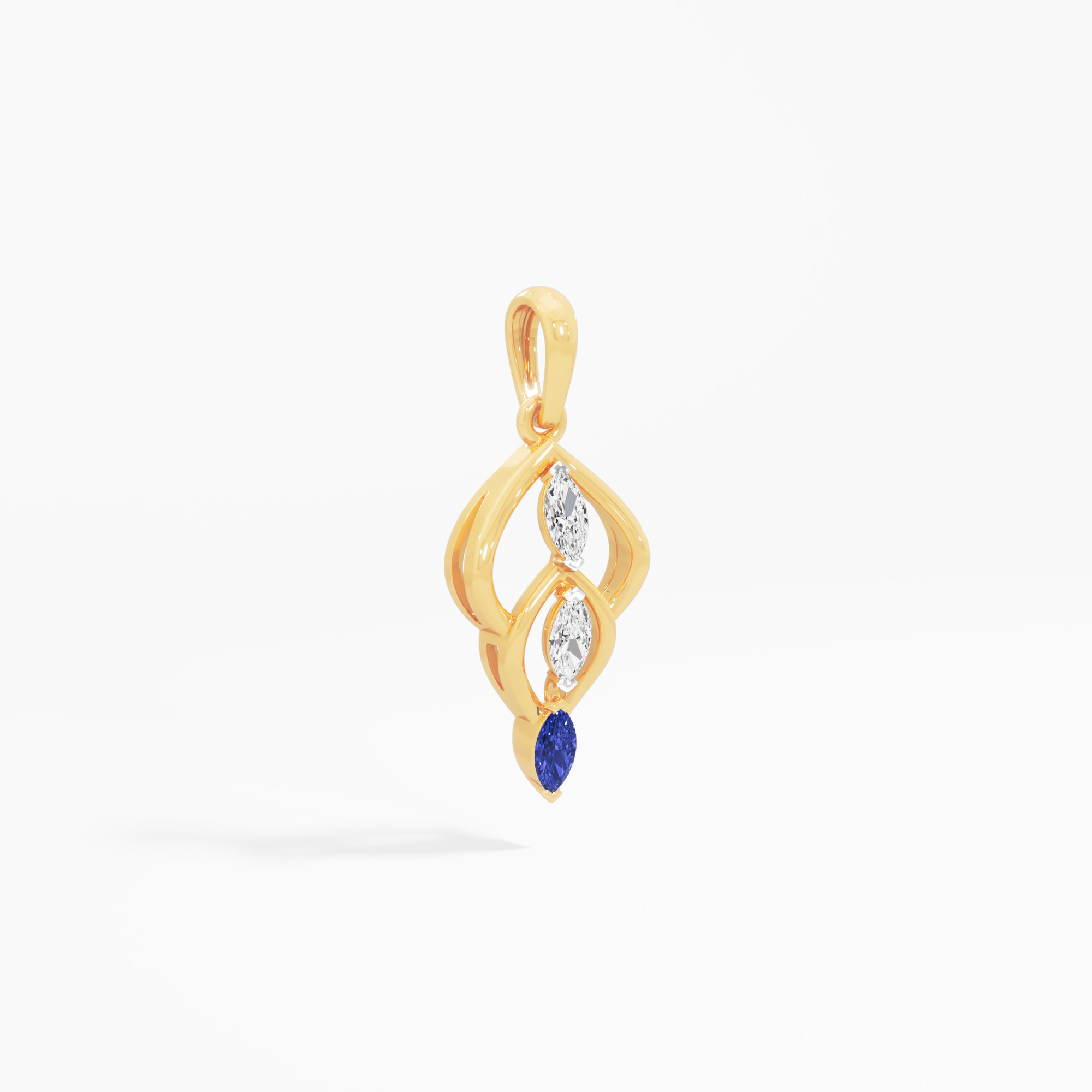 Ombre Marquise Diamond Pendant | Pendant Only (Chain Sold Separately) in 9KT Yellow Gold (Diamond Quality: FG-VVS VS)