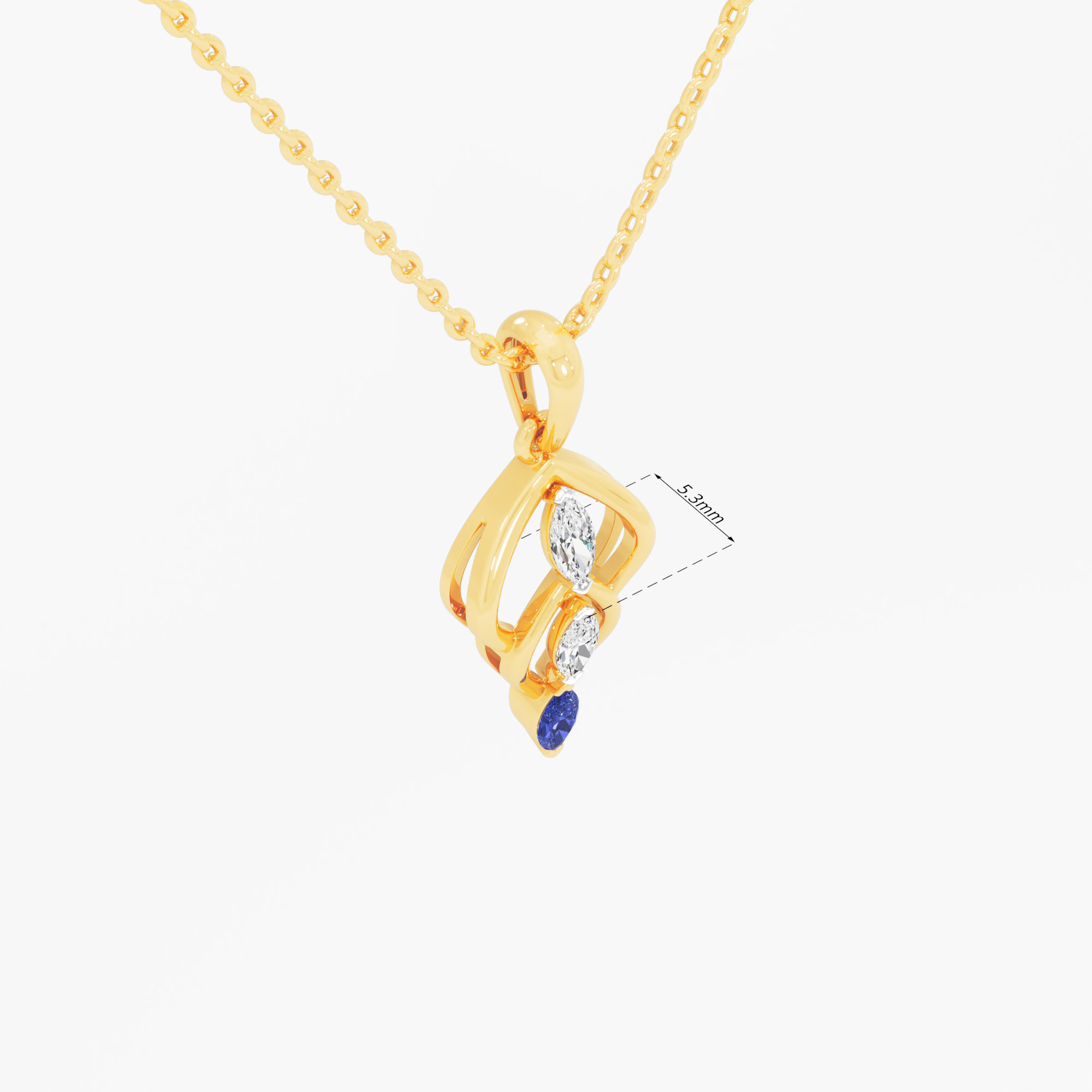 Ombre Marquise Diamond Pendant | Pendant Only (Chain Sold Separately) in 9KT Yellow Gold (Diamond Quality: FG-VVS VS)
