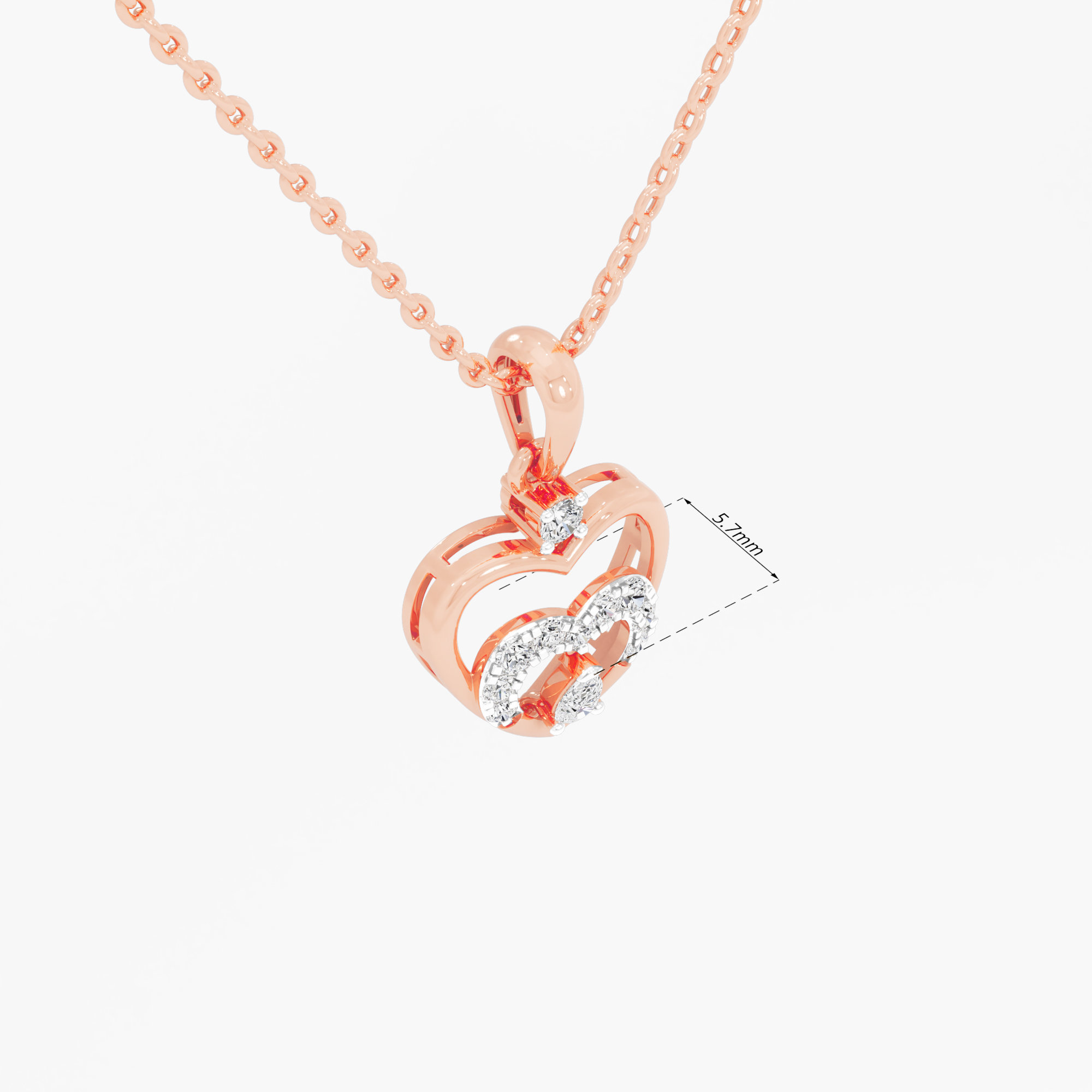 Devoted Heart Diamond Pendants | Pendant Only in 9KT Rose Gold (Diamond Quality: FG-VVS VS)