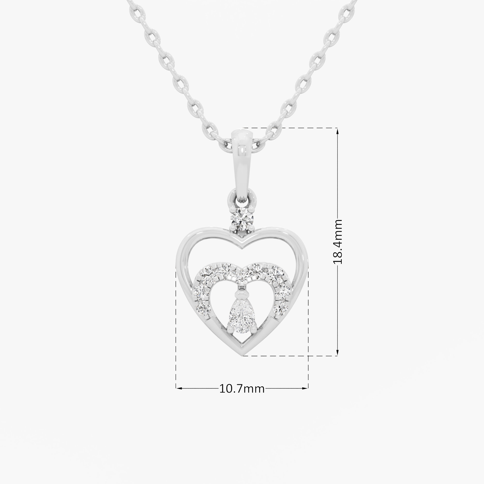 Devoted Heart Diamond Pendants | Chain Available Separately in 9KT White Gold (Diamond Quality: FG-VVS VS)