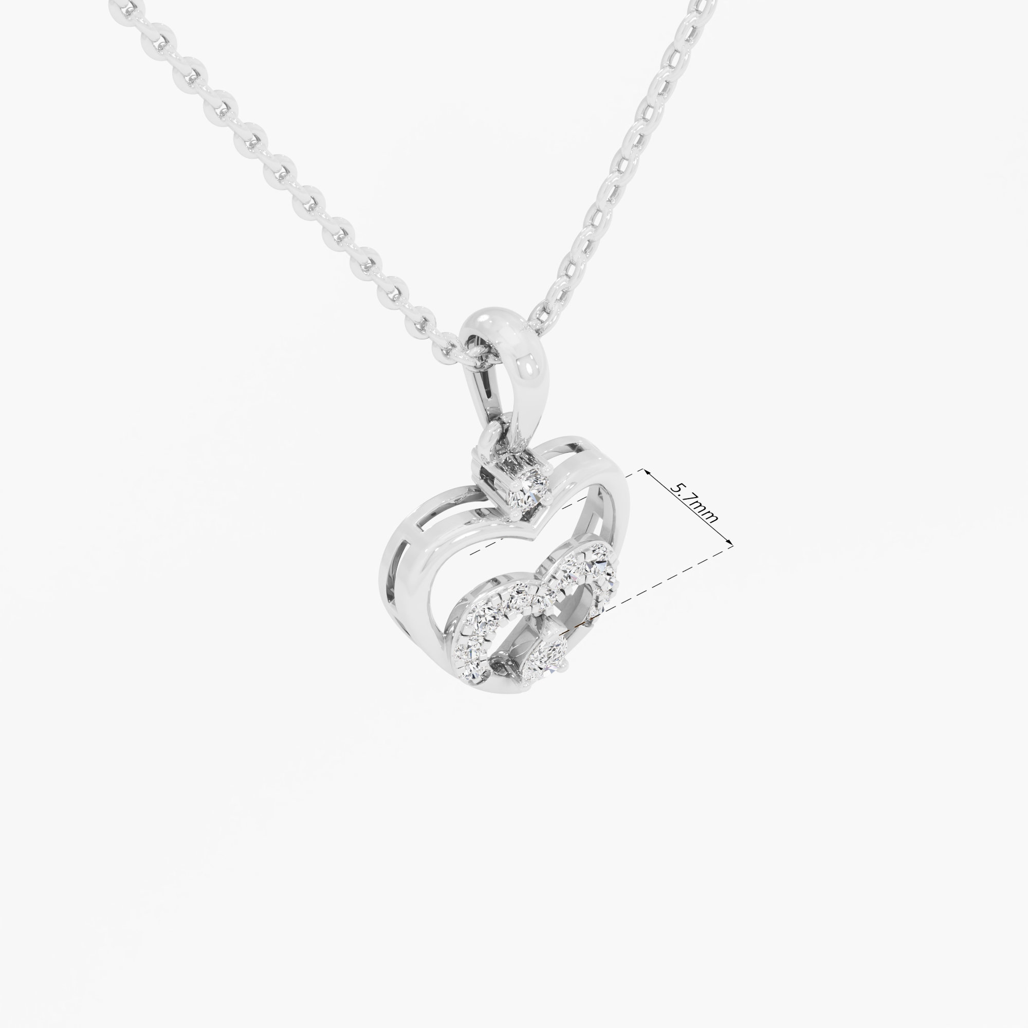 Devoted Heart Diamond Pendants | Chain Available Separately in 9KT White Gold (Diamond Quality: FG-VVS VS)