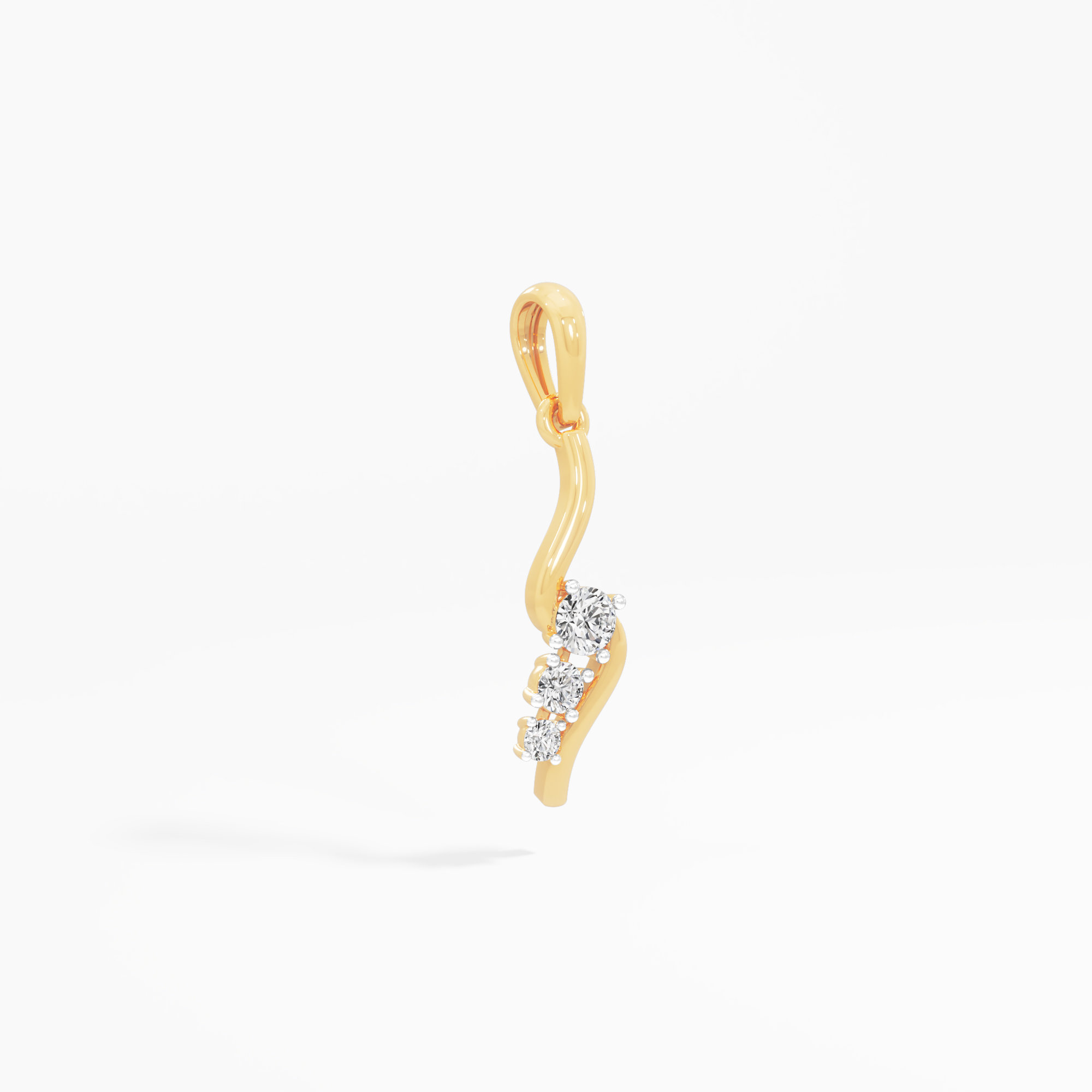Serpentine Vine Diamond Pendant in 9KT Yellow Gold (Diamond Quality:FG-VVS VS)
