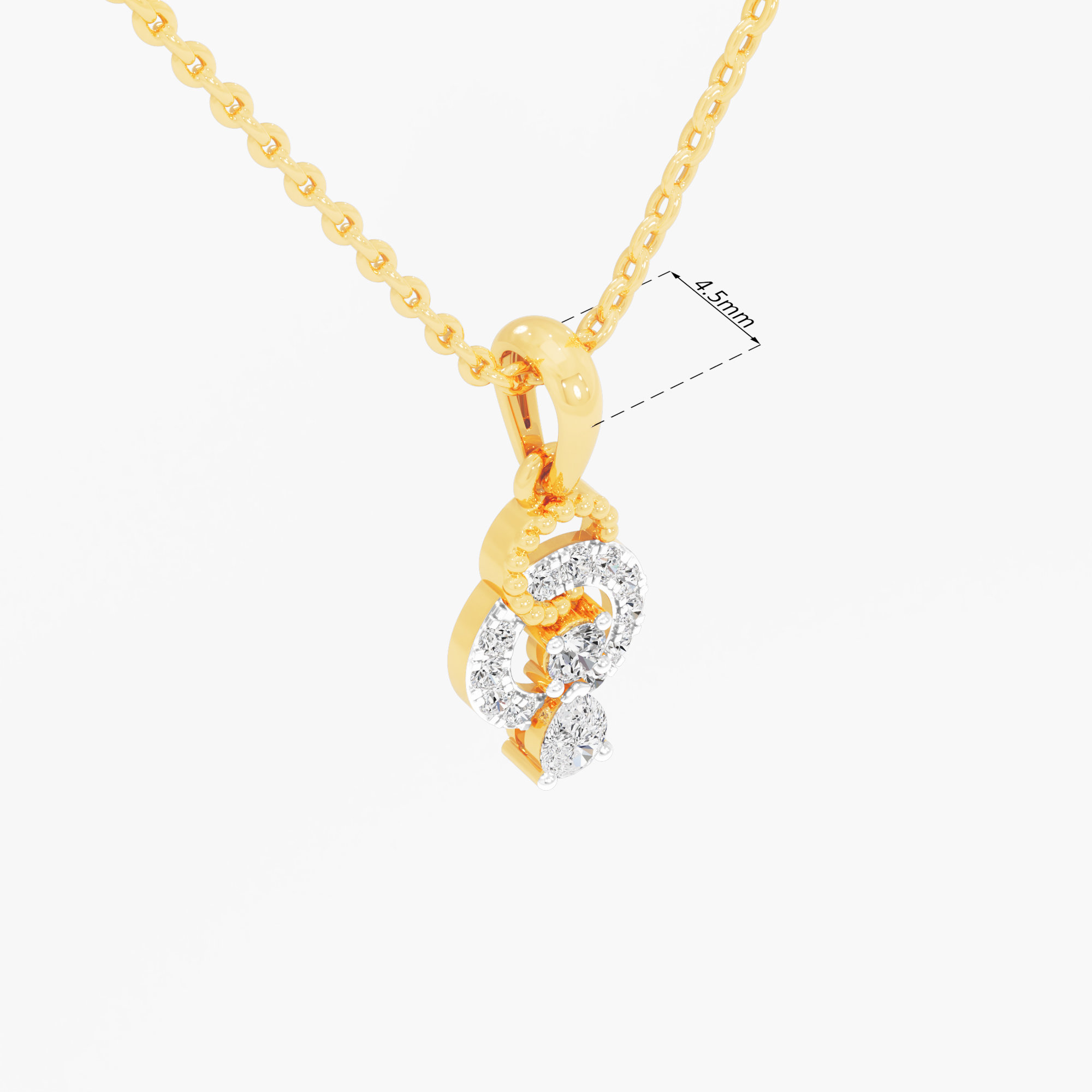 Beaded Halo Diamond Pendant | Pendant Only (Chain Sold Separately) in 9KT Yellow Gold (Diamond Quality: FG-VVS VS)