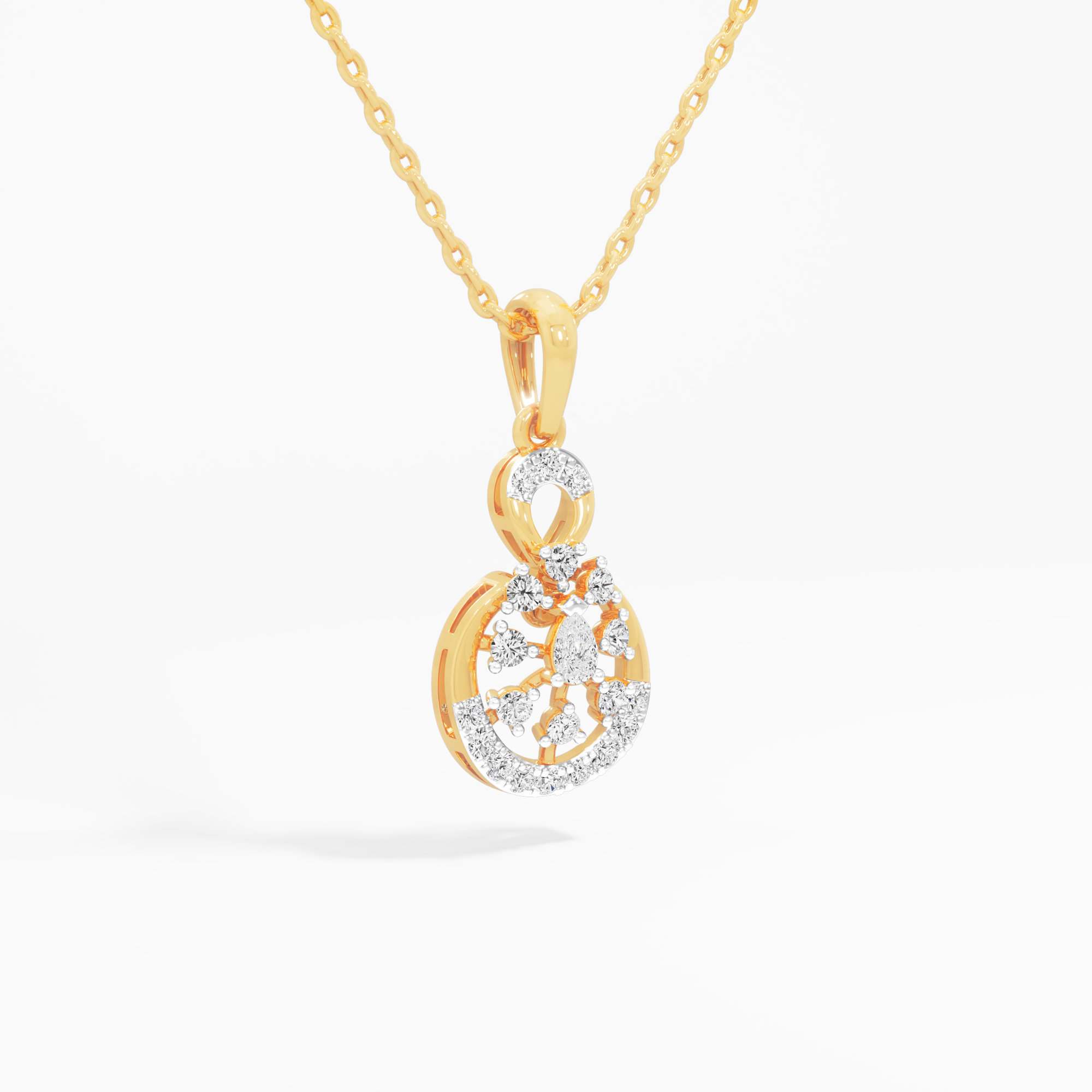 Infinite Aura Diamond Pendant | Standalone Pendant in 9KT Yellow Gold (Diamond Quality: FG-VVS VS)