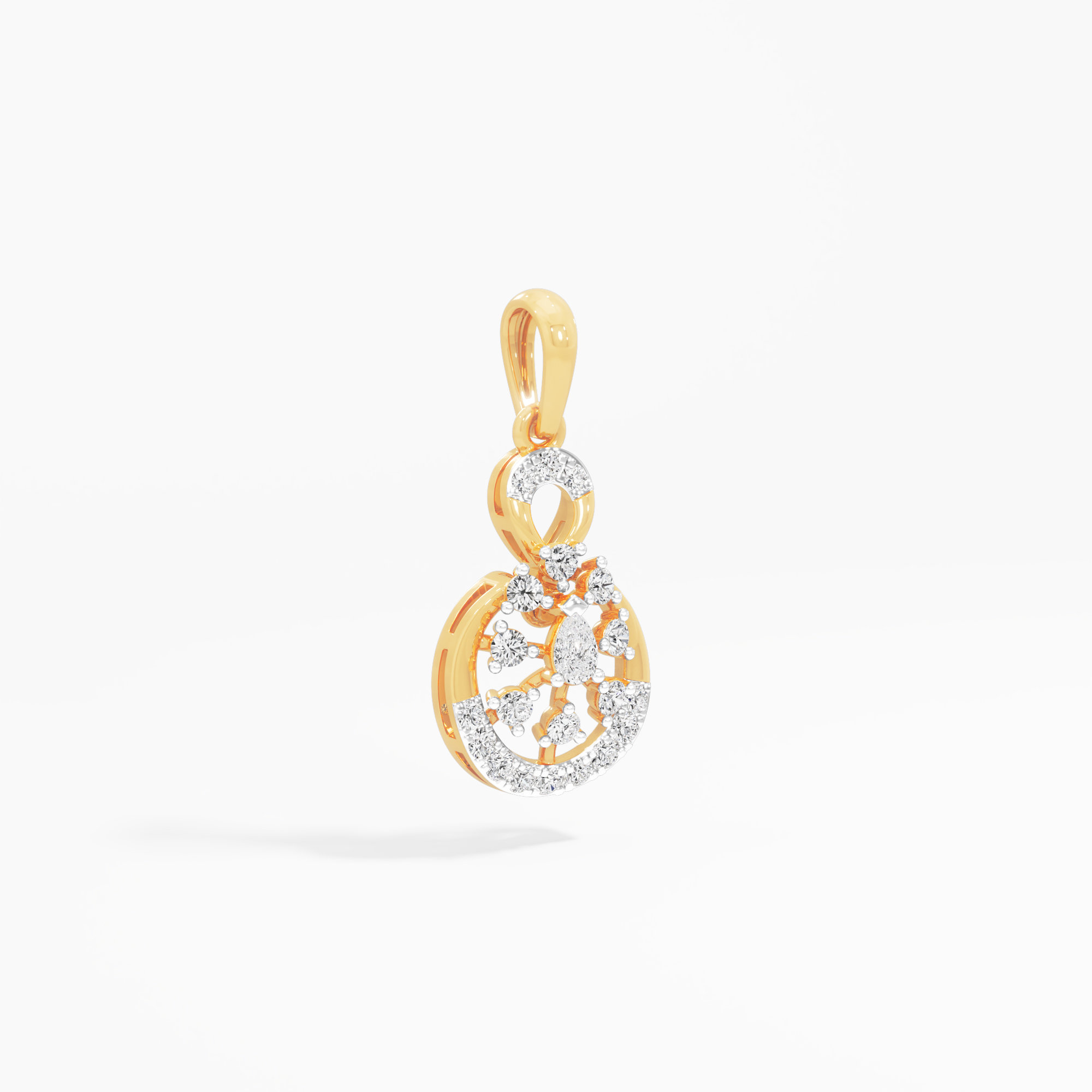 Infinite Aura Diamond Pendant | Standalone Pendant in 9KT Yellow Gold (Diamond Quality: FG-VVS VS)