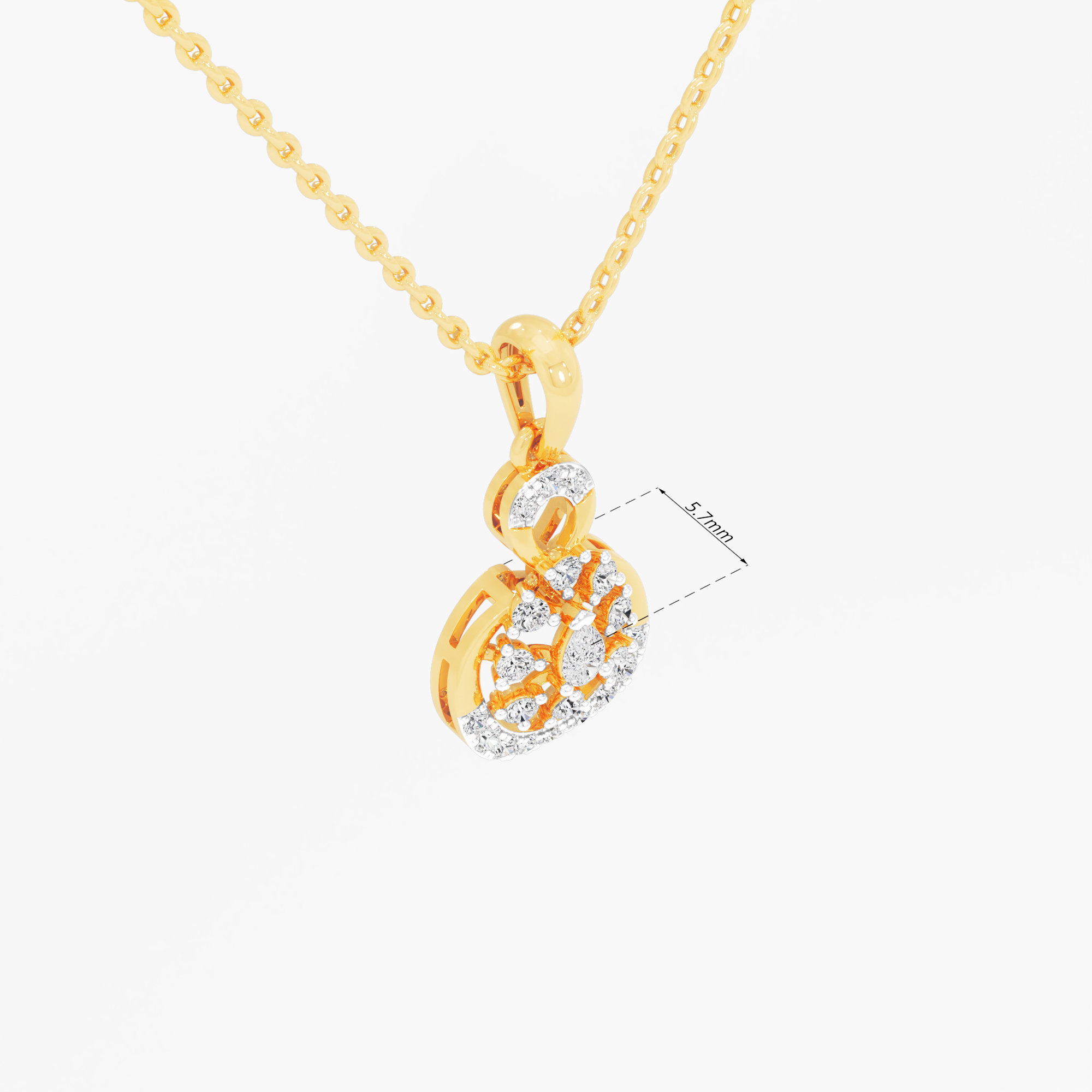 Infinite Aura Diamond Pendant | Standalone Pendant in 9KT Yellow Gold (Diamond Quality: FG-VVS VS)