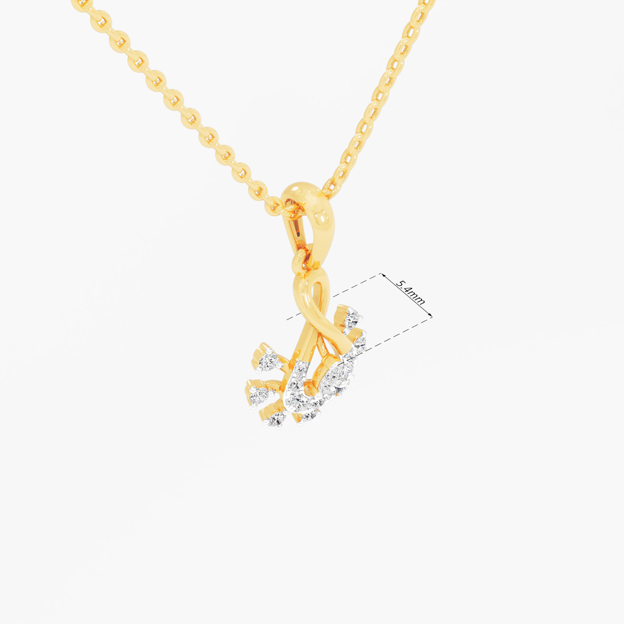 Infinity Knot Sunray Diamond Pendant | Standalone Pendant in 9KT Yellow Gold (Diamond Quality: FG-VVS VS)