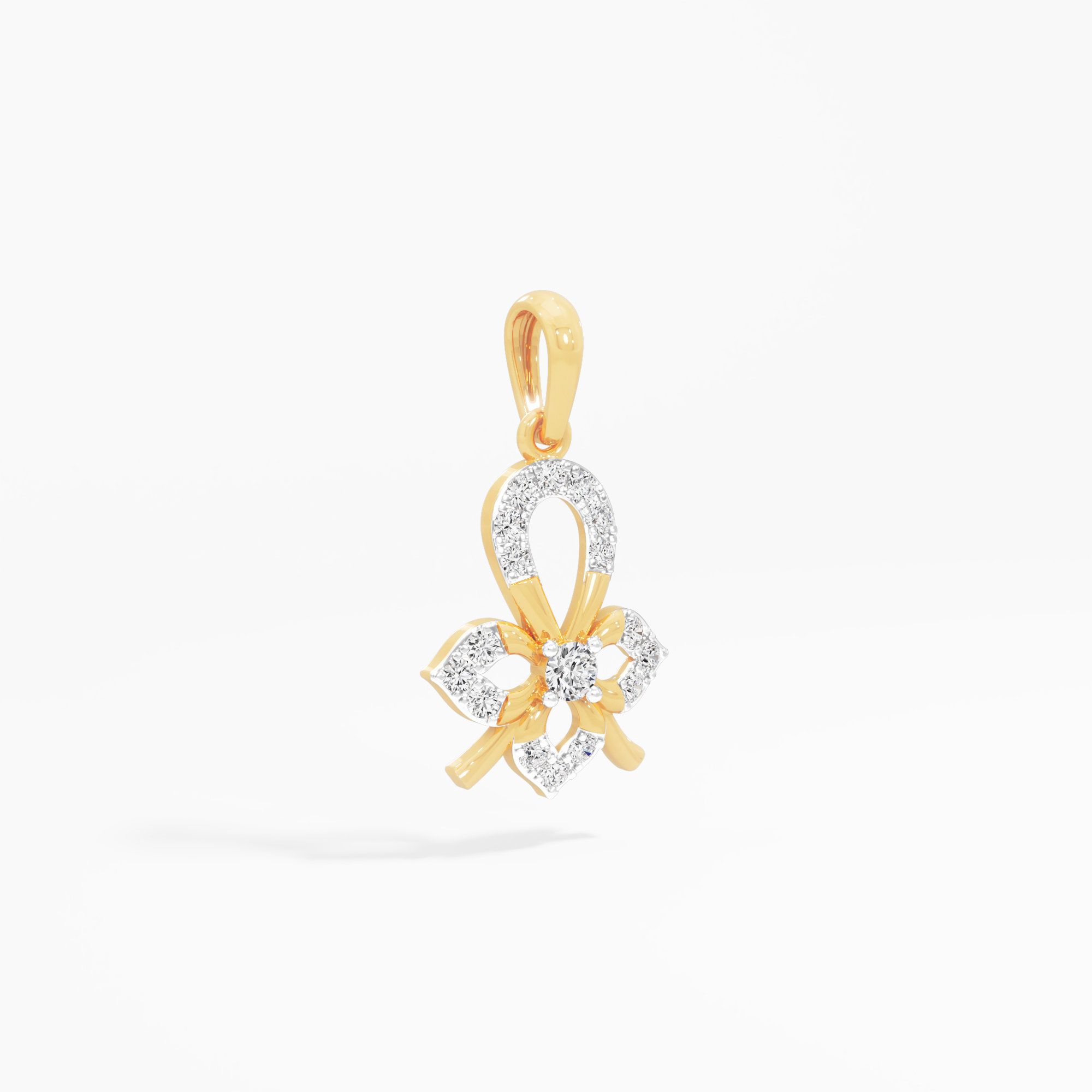 Lucky Clover Diamond Pendant | Pendant Only (Chain Sold Separately) in 9KT Yellow Gold (Diamond Quality: FG-VVS VS)