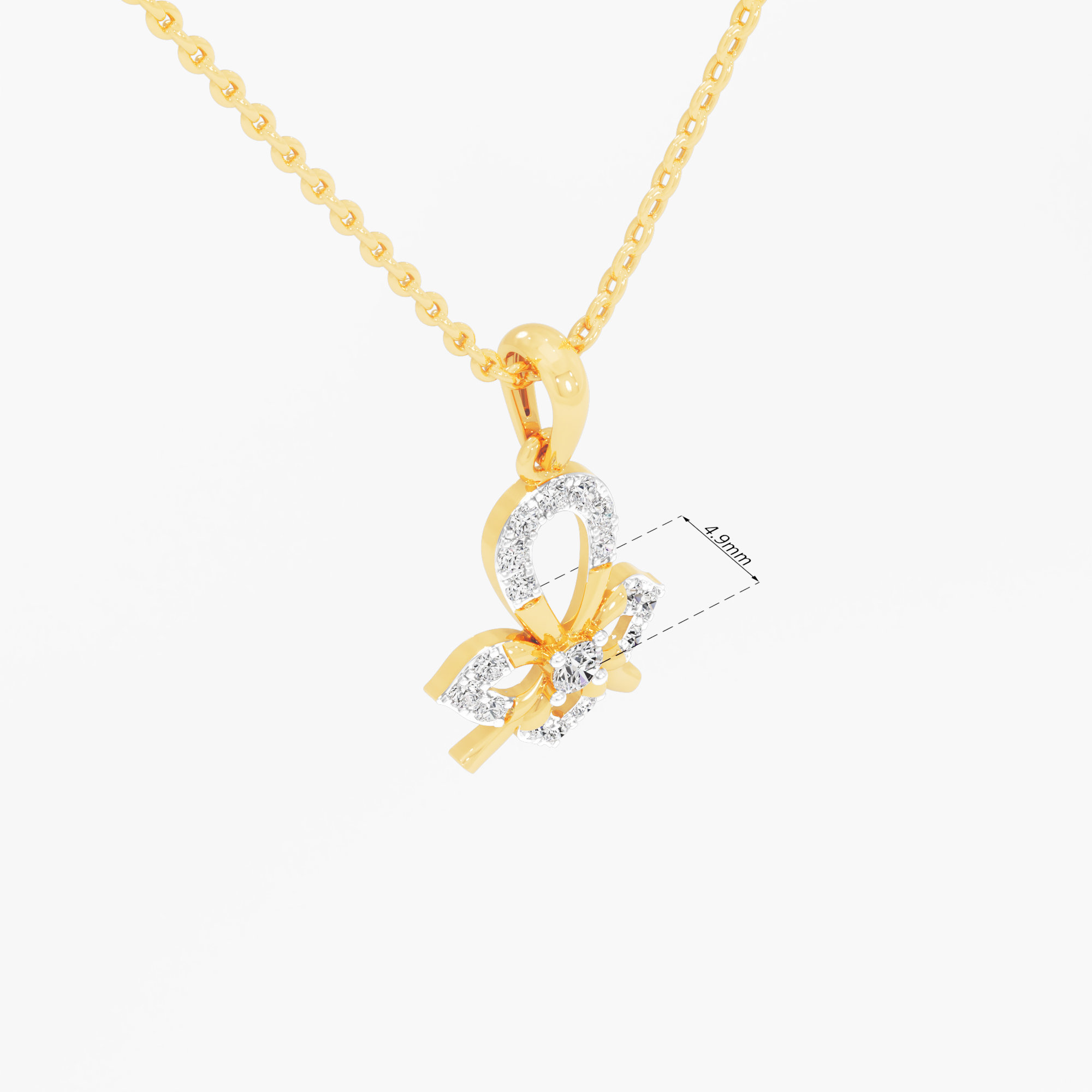 Lucky Clover Diamond Pendant | Pendant Only (Chain Sold Separately) in 9KT Yellow Gold (Diamond Quality: FG-VVS VS)