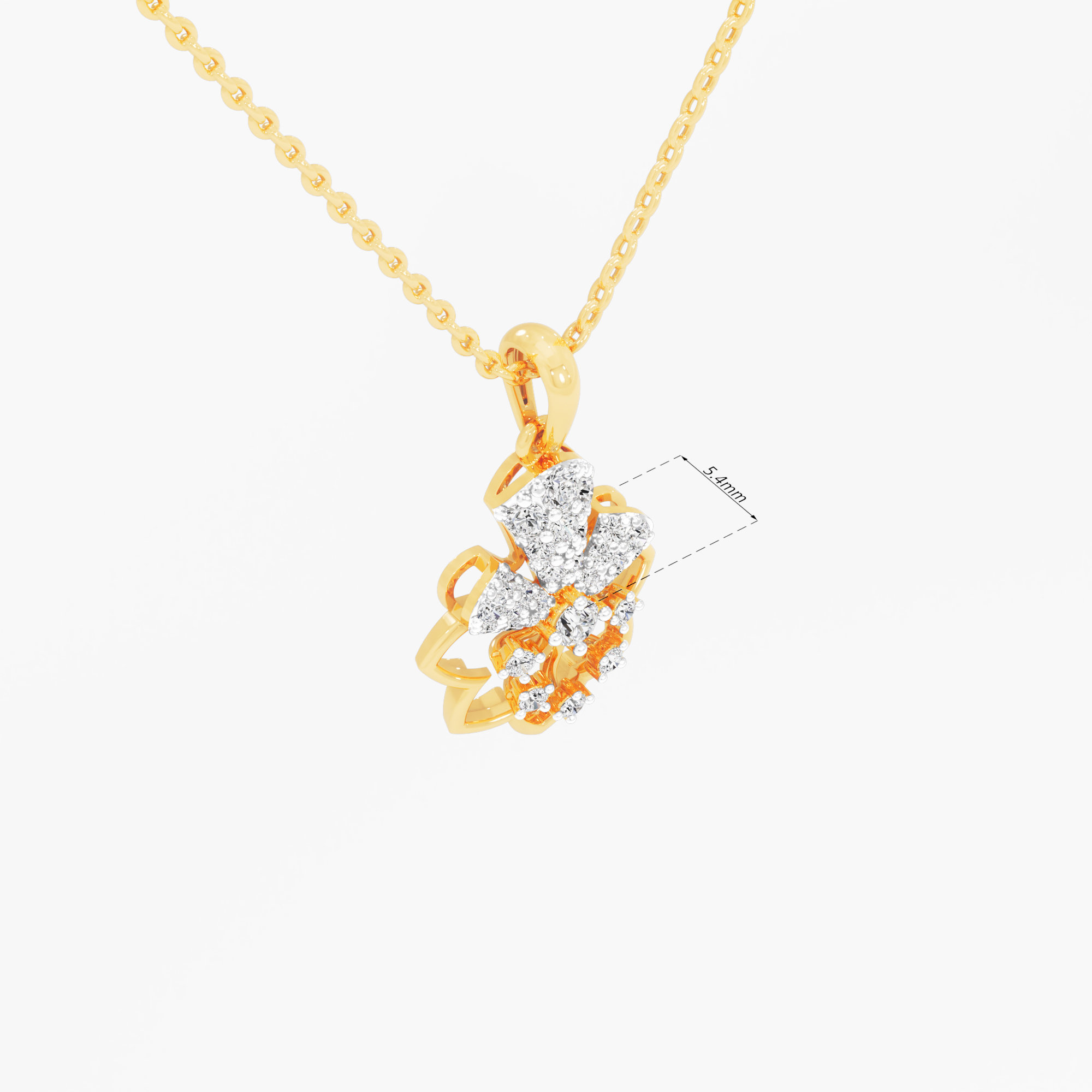 Lotus Burst Diamond Pendant | Pendant Only (Chain Sold Separately) in 9KT Yellow Gold (Diamond Quality: FG-VVS VS)