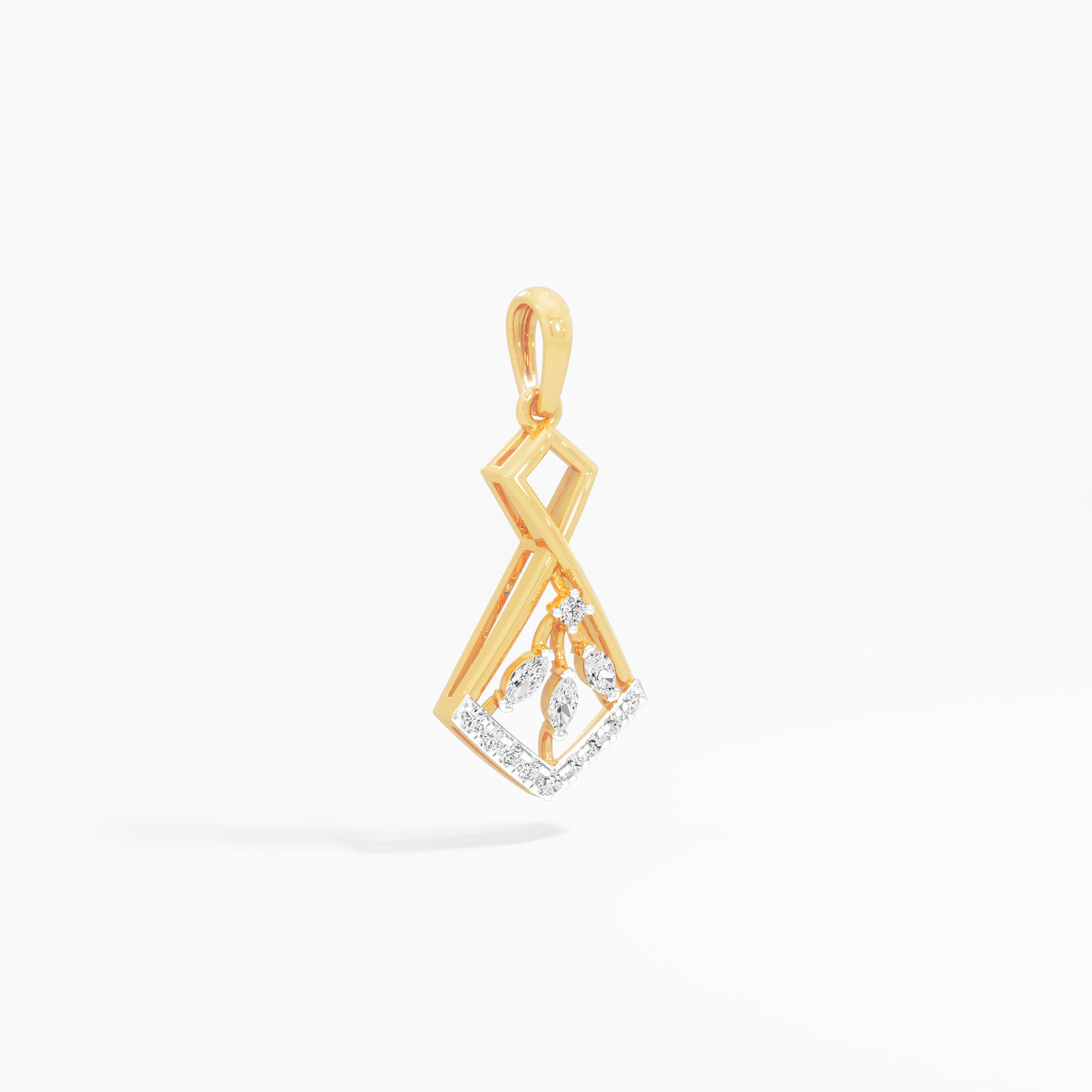 Infinity Kite Diamond Pendant | Standalone Pendant in 9KT Yellow Gold (Diamond Quality: FG-VVS VS)