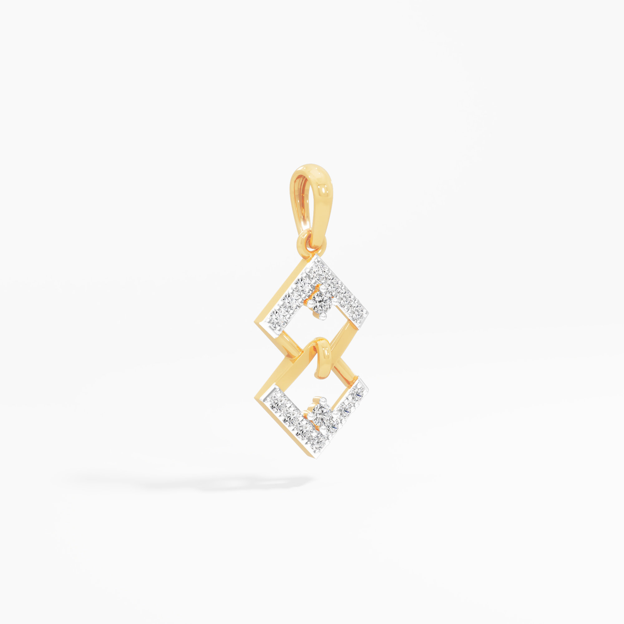 Lattice Point Diamond Pendant in 9KT Yellow Gold (Diamond Quality:FG-VVS VS)