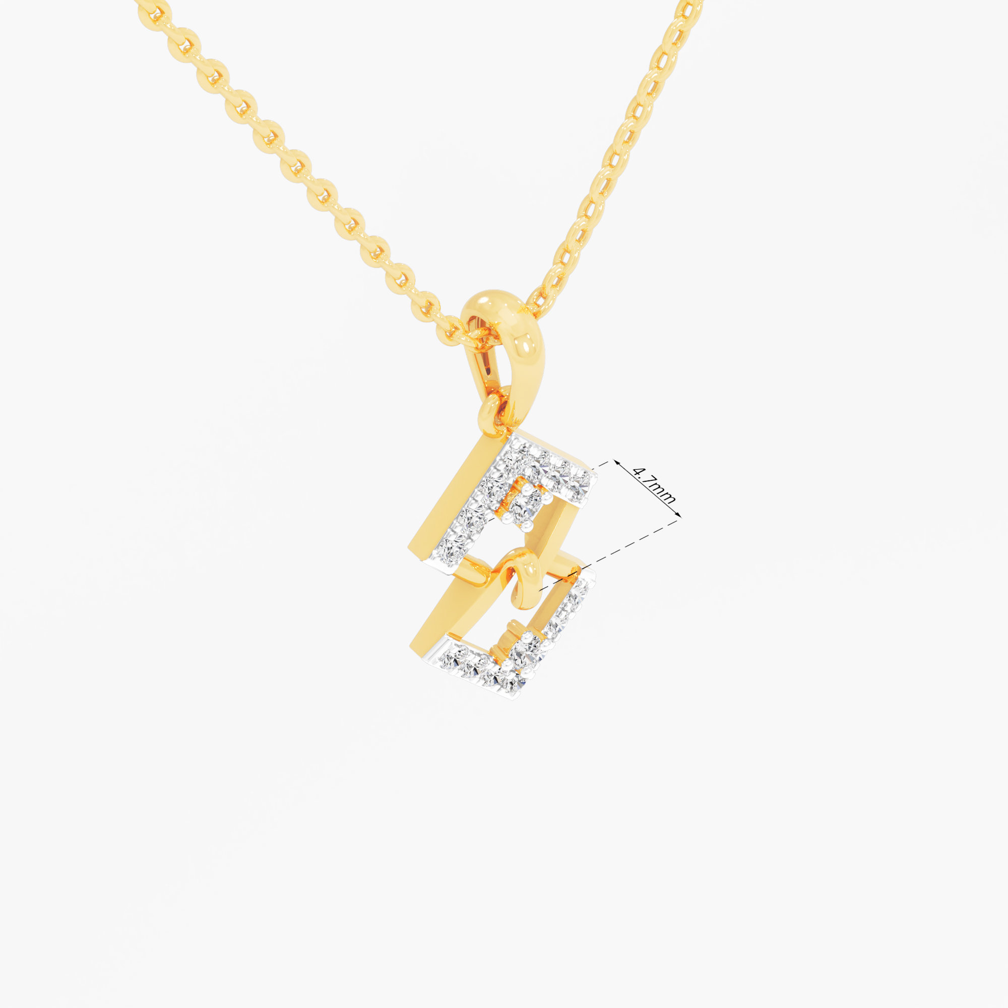 Lattice Point Diamond Pendant in 9KT Yellow Gold (Diamond Quality:FG-VVS VS)