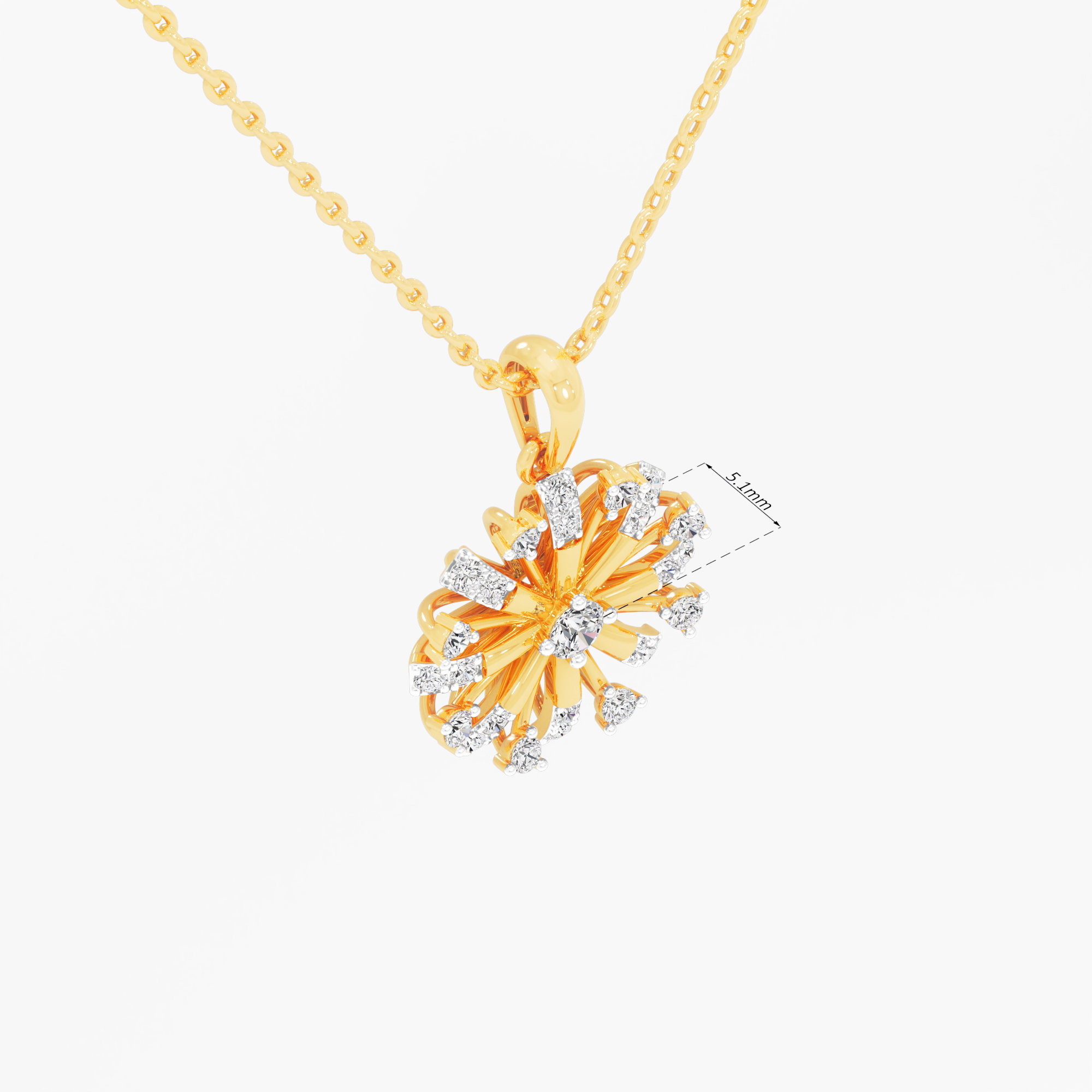 Solstice Medallion Diamond Pendant in 9KT Yellow Gold (Diamond Quality:EF-VVS VS)